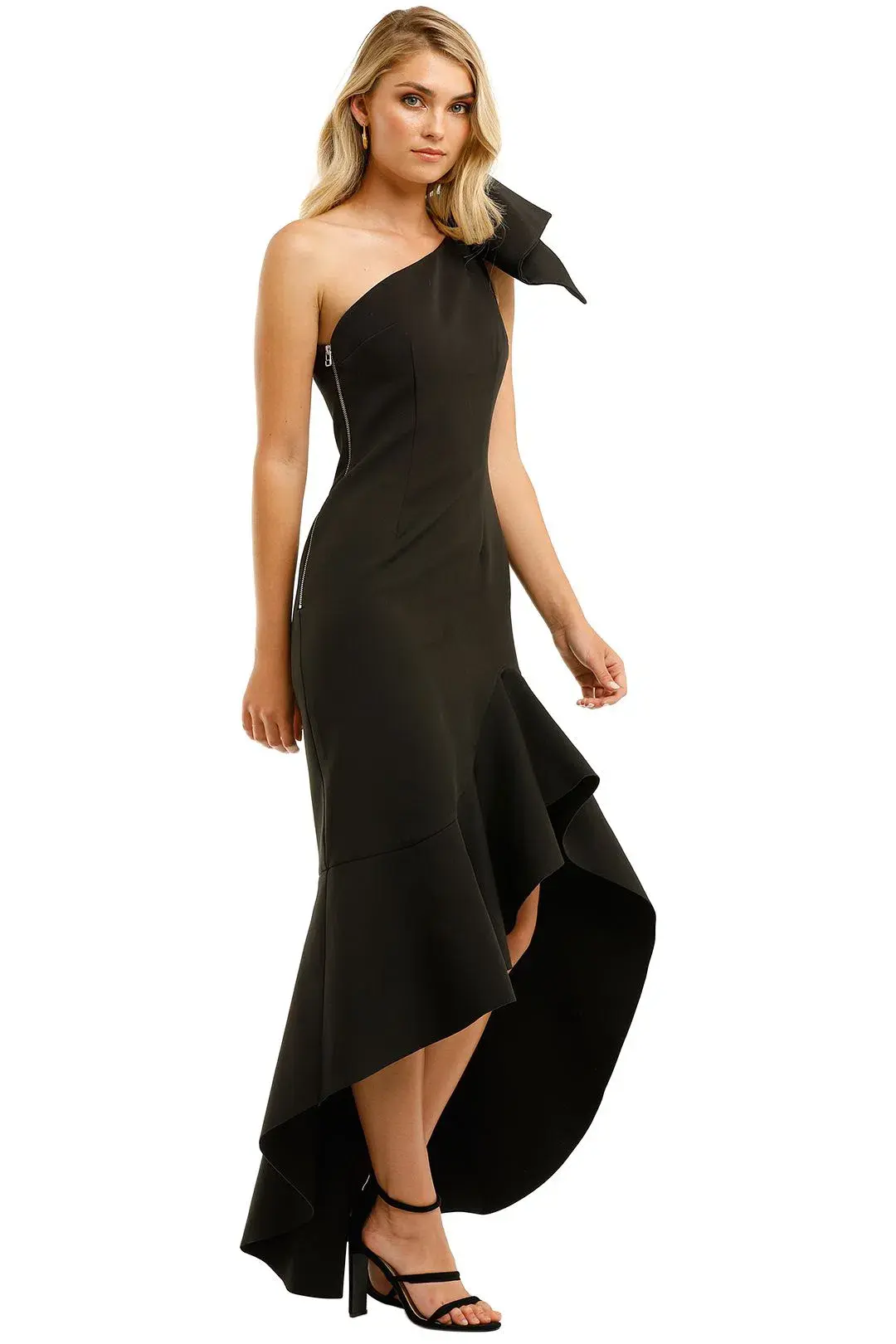 By Johnny Tie Shoulder Wave Gown Black Size 6  - Image 2
