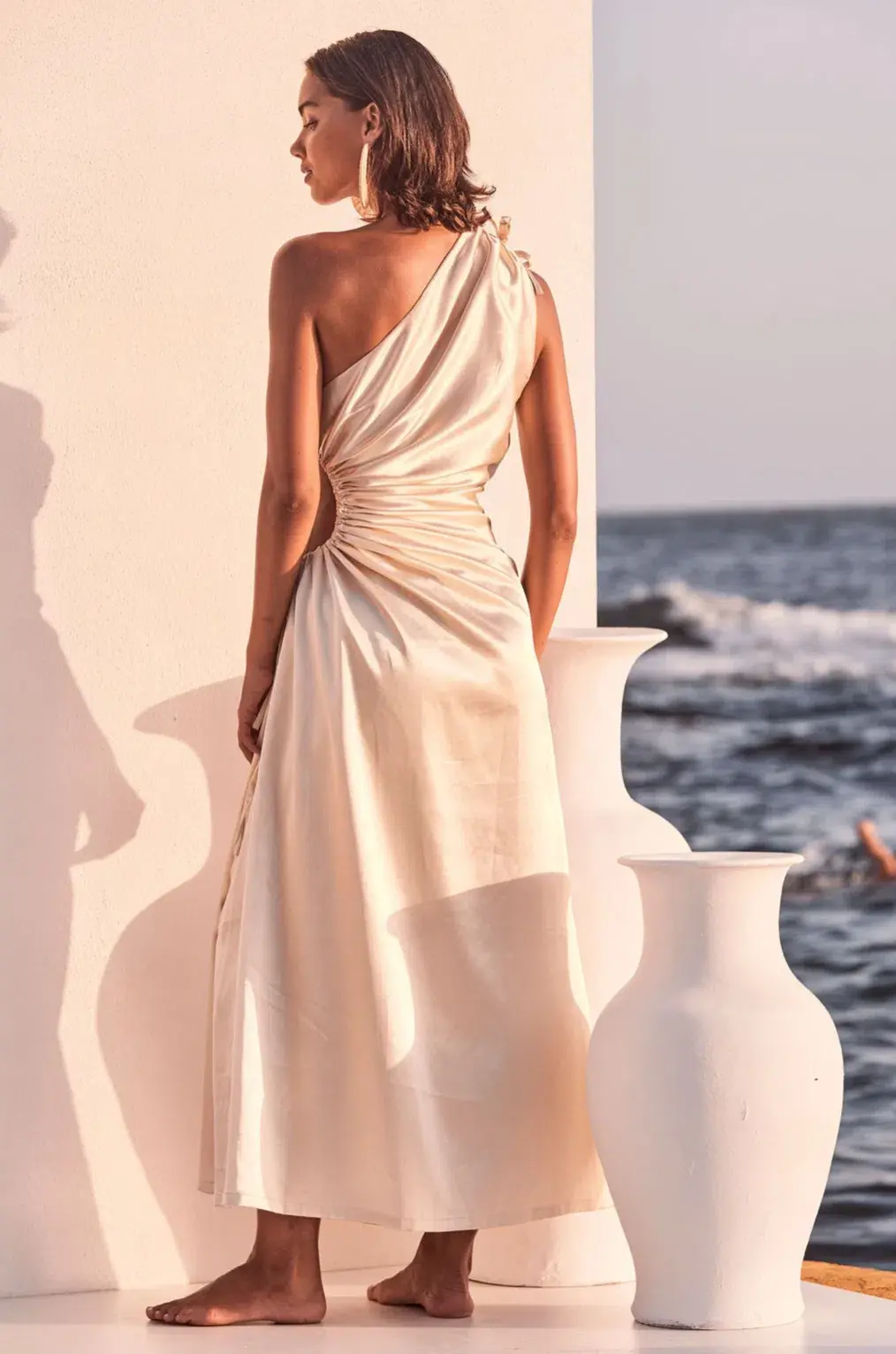Sonya Moda Nour Ocean Pearl Maxi Dress Pearl White Size S / AU 8 - Image 3