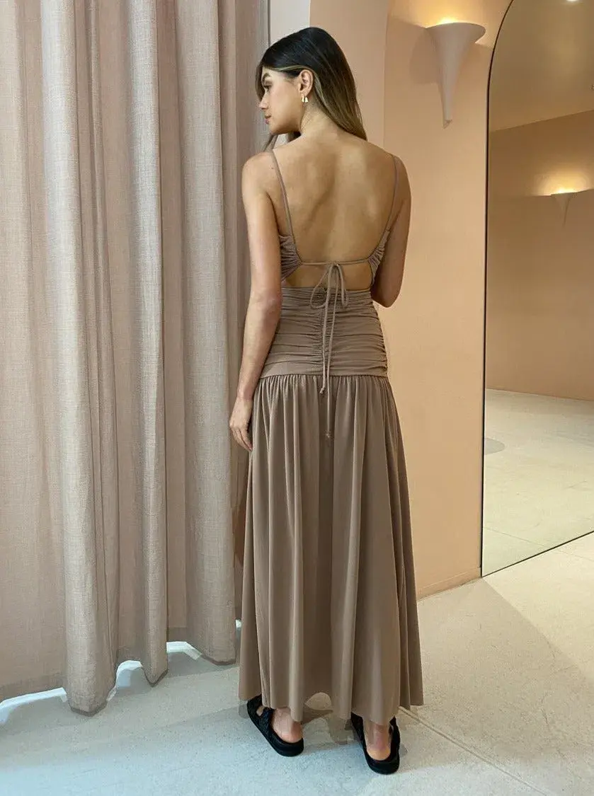 Bec & Bridge Vixen Maxi Dress in Sepia Brown Size 8 - Image 3