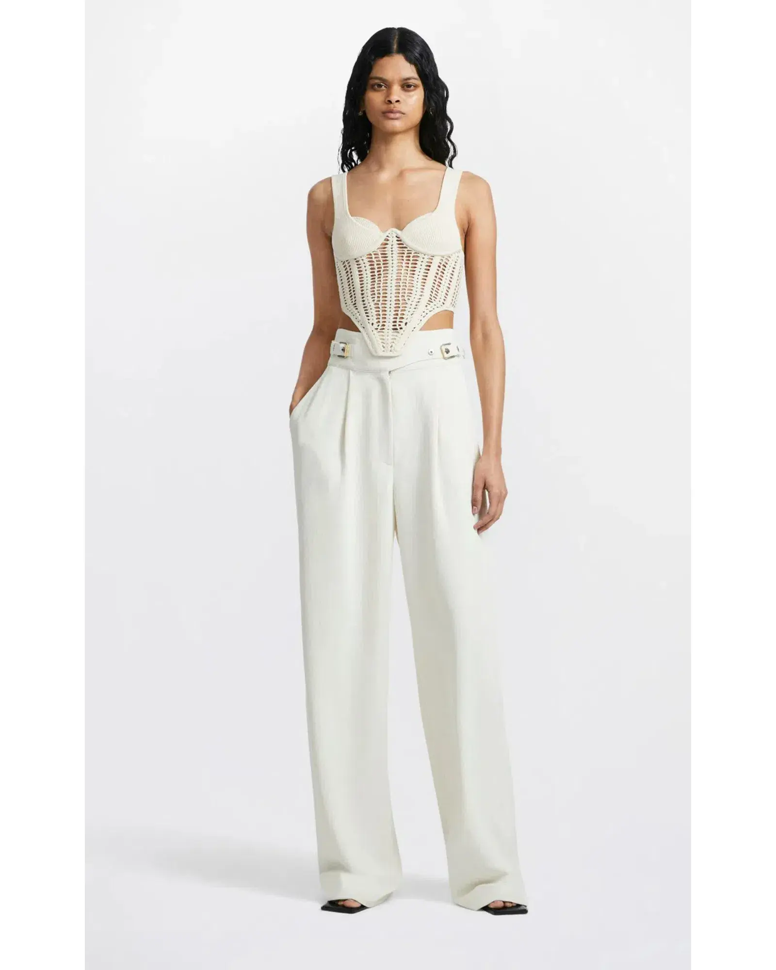 Dion Lee Interlock Buckle Pant Ecru Size AU 8 - Image 1