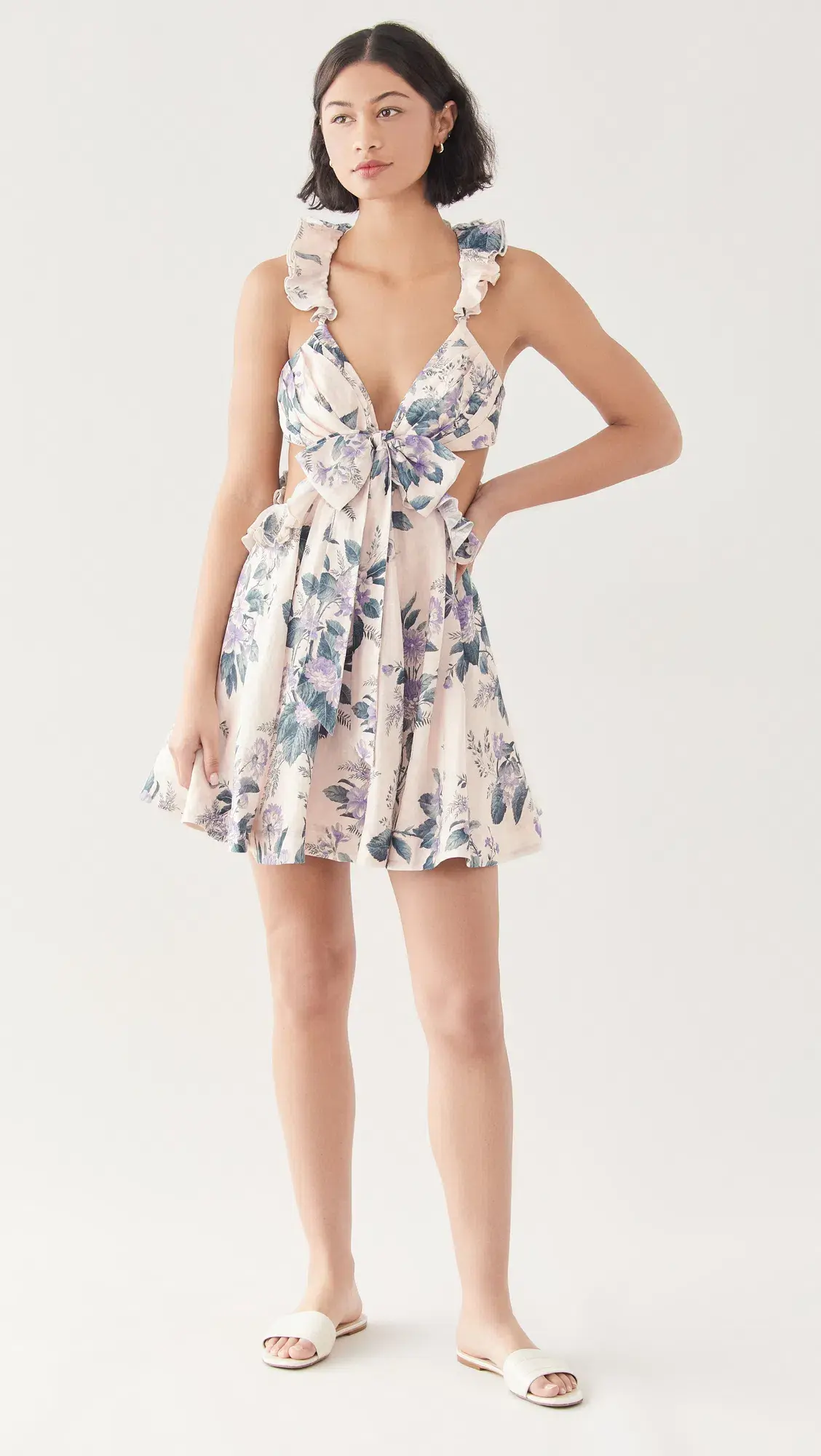 Zimmermann Cassia Ruffle Mini Dress Floral Size 8 - Image 1