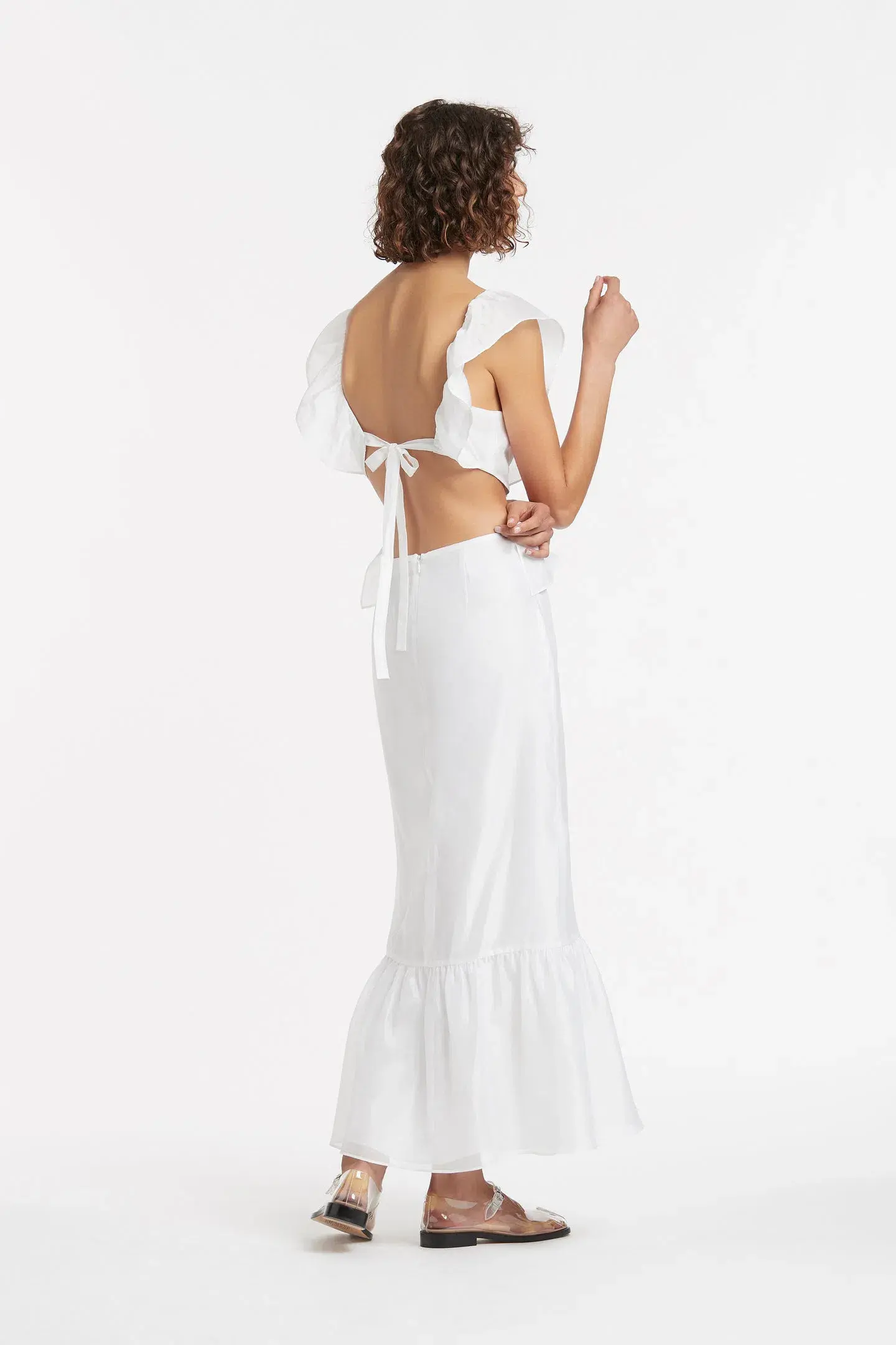 Sir the Label Franc Frill Midi Dress White Size AU 6 - Image 2