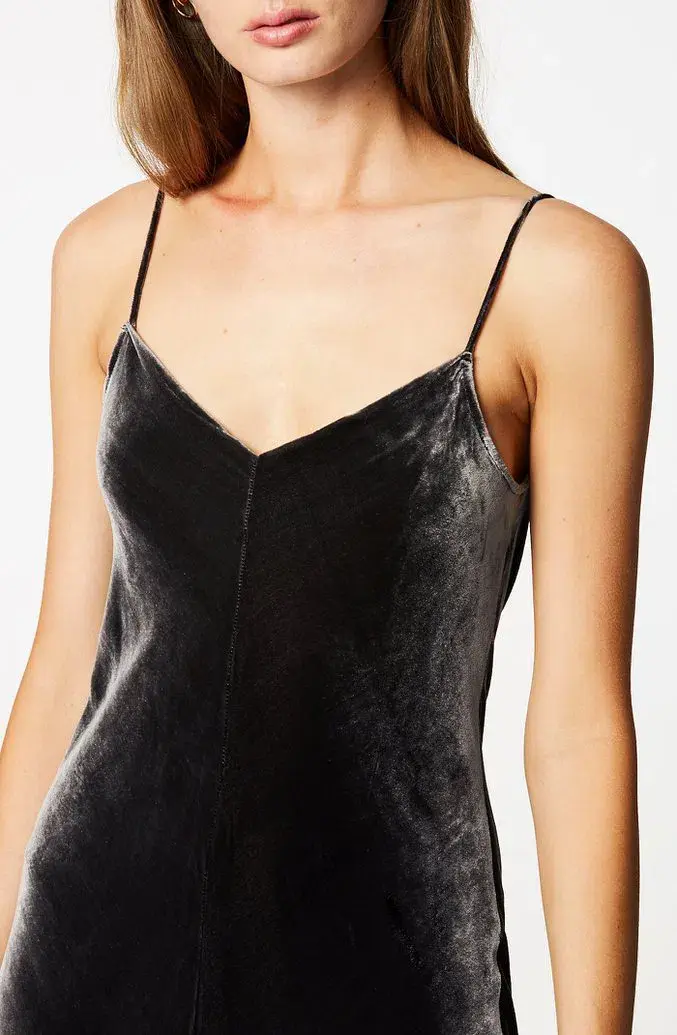 Scanlan Theodore Velvet Bias Slip Dress Black Size 8 - Image 3
