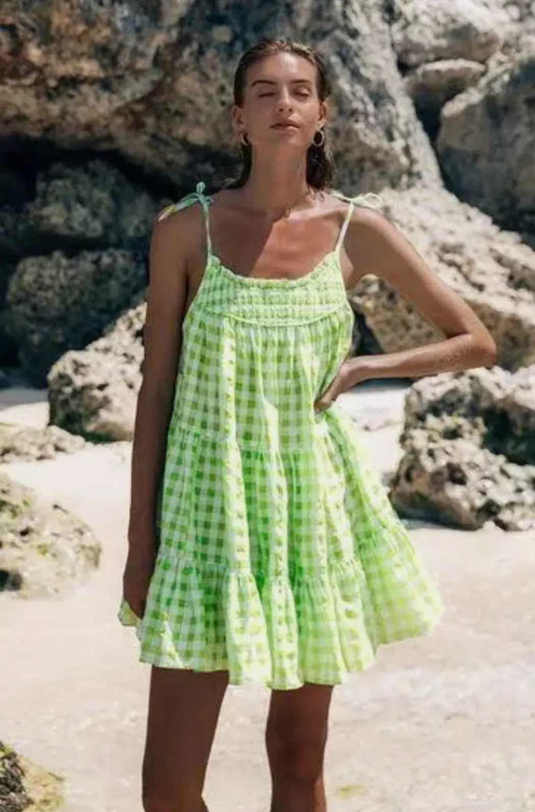 Steele Alfie Mini Dress Green Size 10 - Image 1