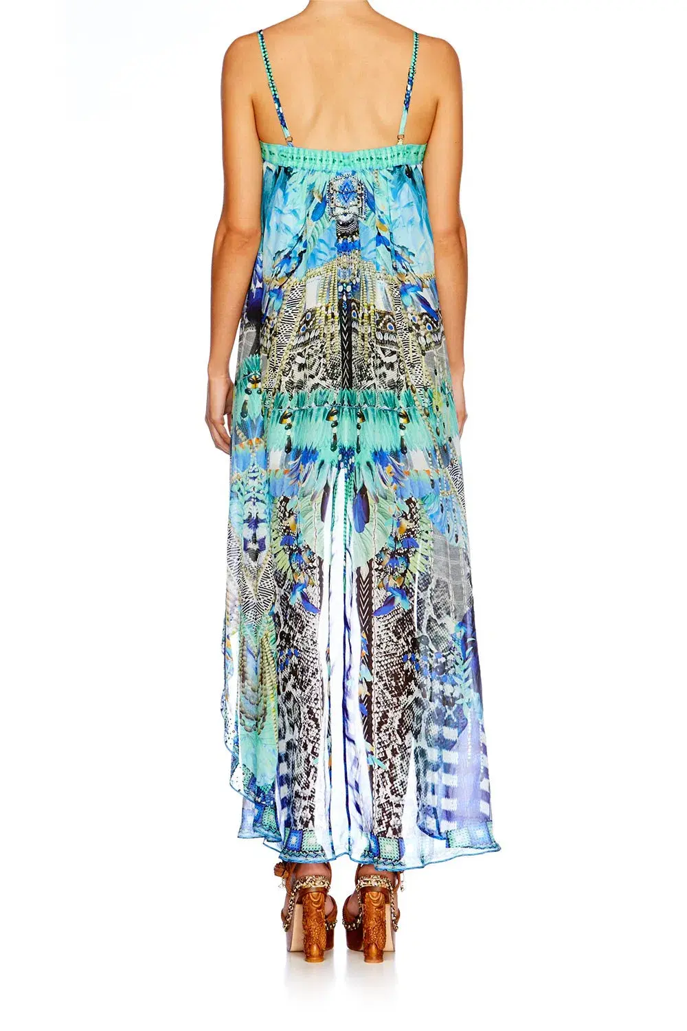 Camilla Leave Me Wild Tie Detail Overlay Playsuit Print Size 8 - Image 3