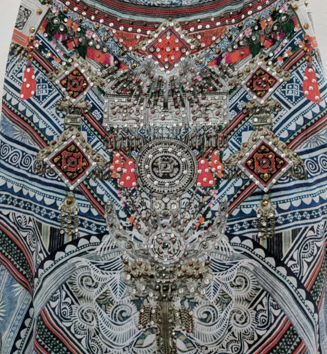 Camilla Antique Batik Shoestring Strap Playsuit Print Size 8 - Image 3