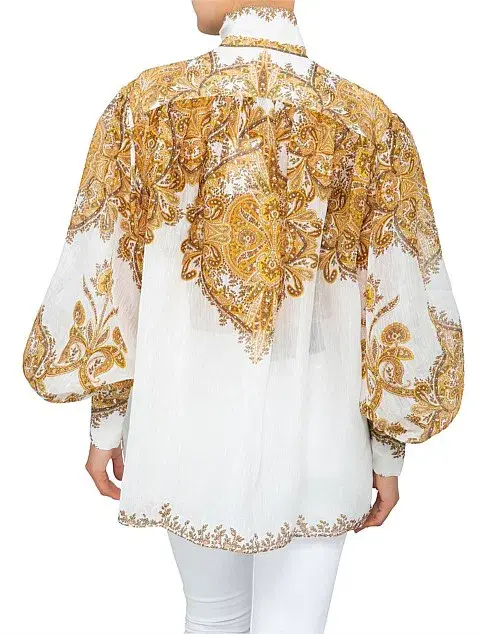 Zimmermann Zippy Billow Blouse Golden Paisley Size 1 / Au 10 - Image 3