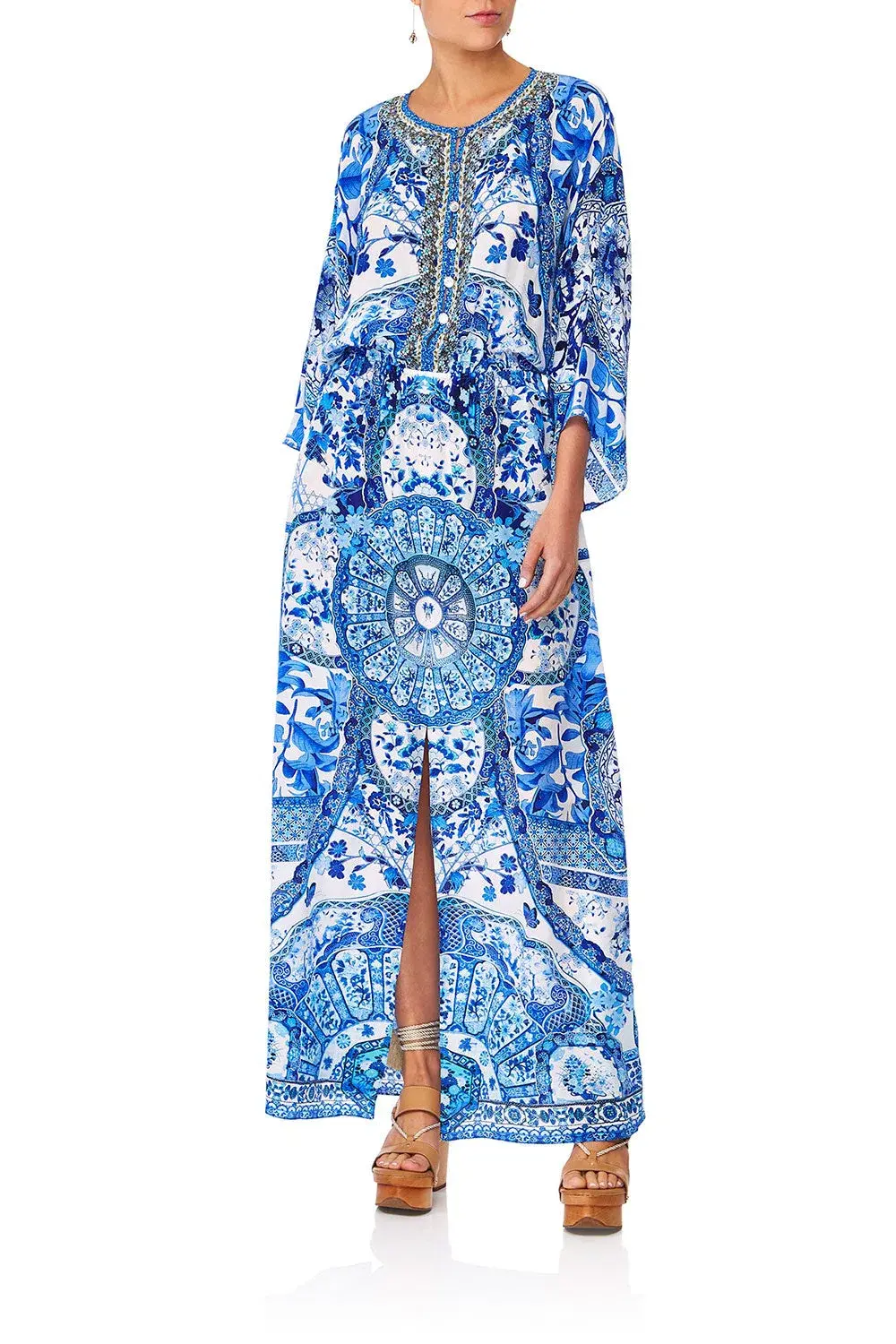 Camilla Split Pocket Dress Eternity's Empire Blue Size L - Image 1