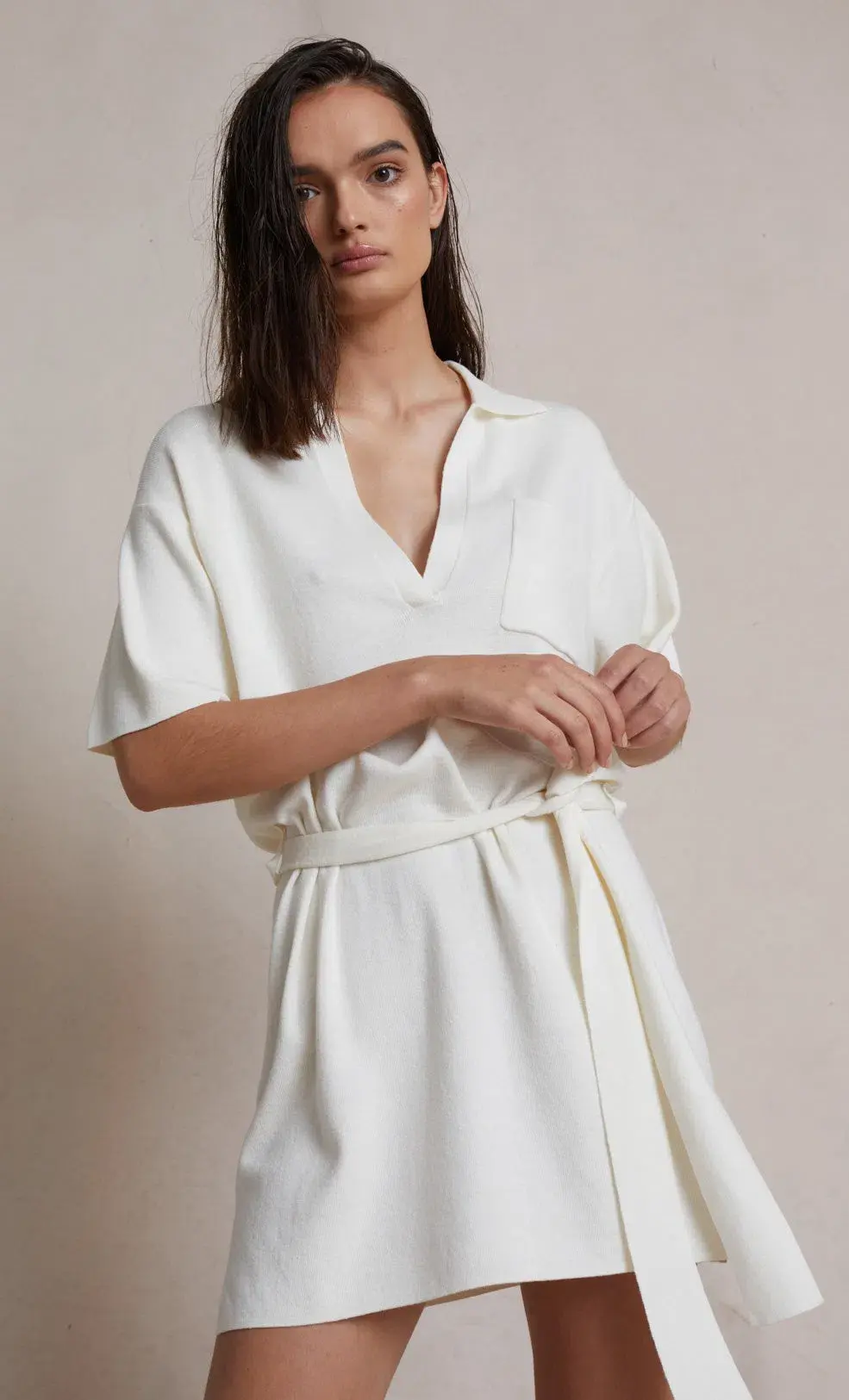 Bec & Bridge Liam Knit Mini Dress Ivory Size 8 - Image 2