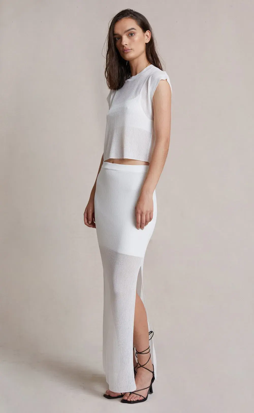 Bec & Bridge Moon Light Knit Tee and Skirt Set White Size 8 - Image 2