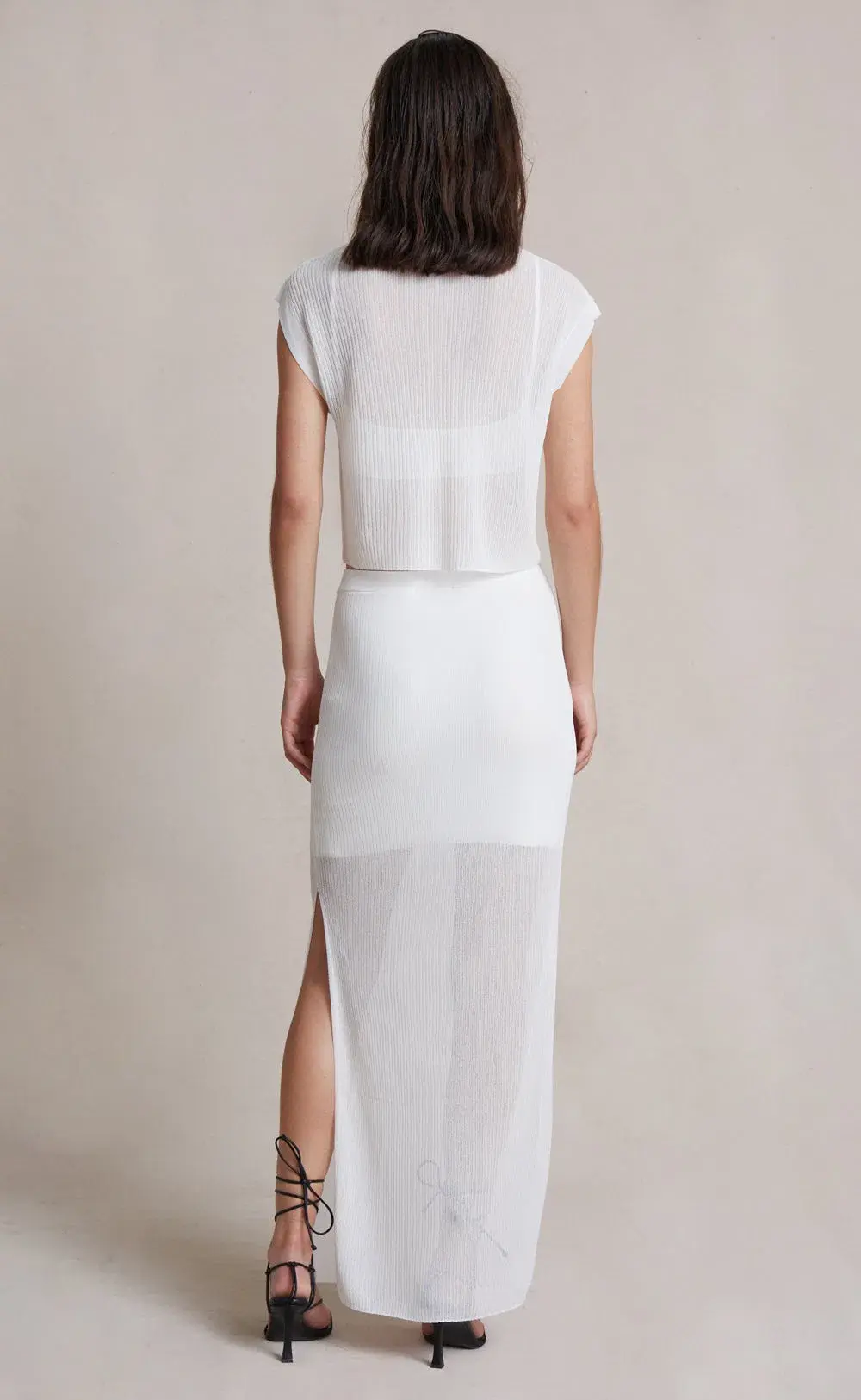 Bec & Bridge Moon Light Knit Tee and Skirt Set White Size 8 - Image 3