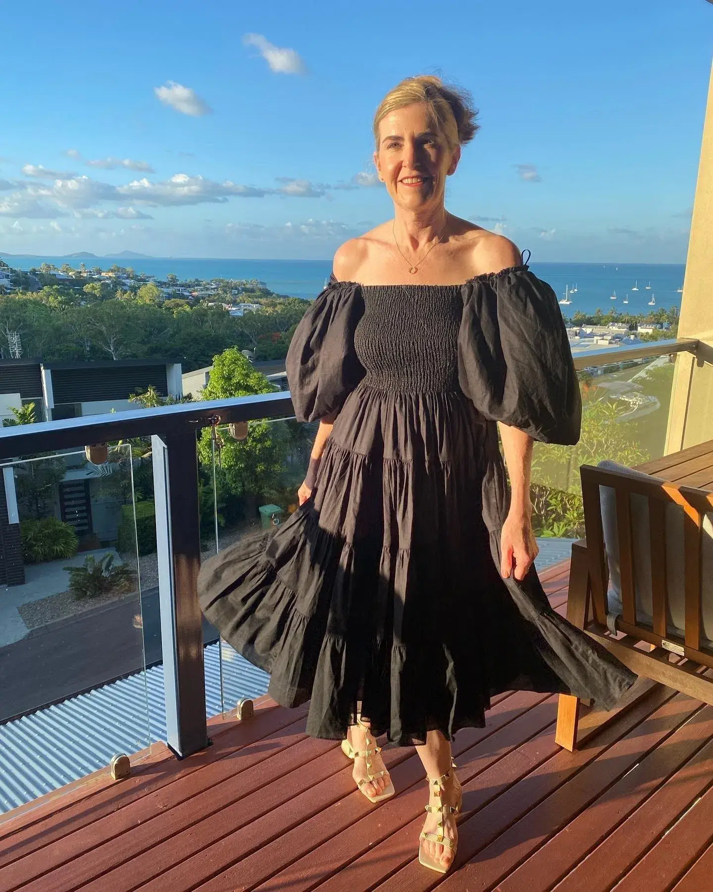 Aje Cherished Midi Dress Black Size 10 - Image 1