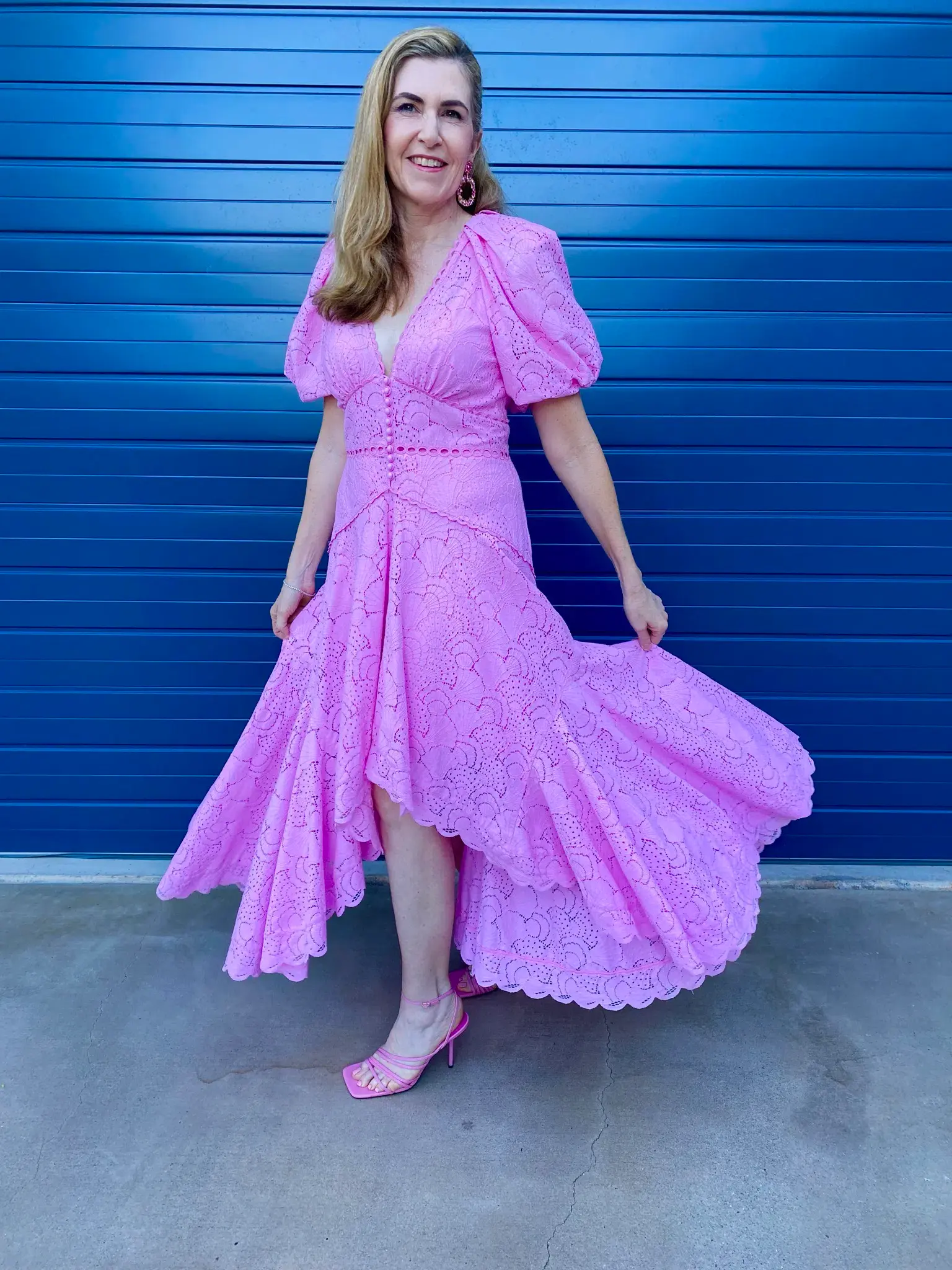 Acler Cookes Dress with Puff Sleeves Pink Size 14 - Image 4