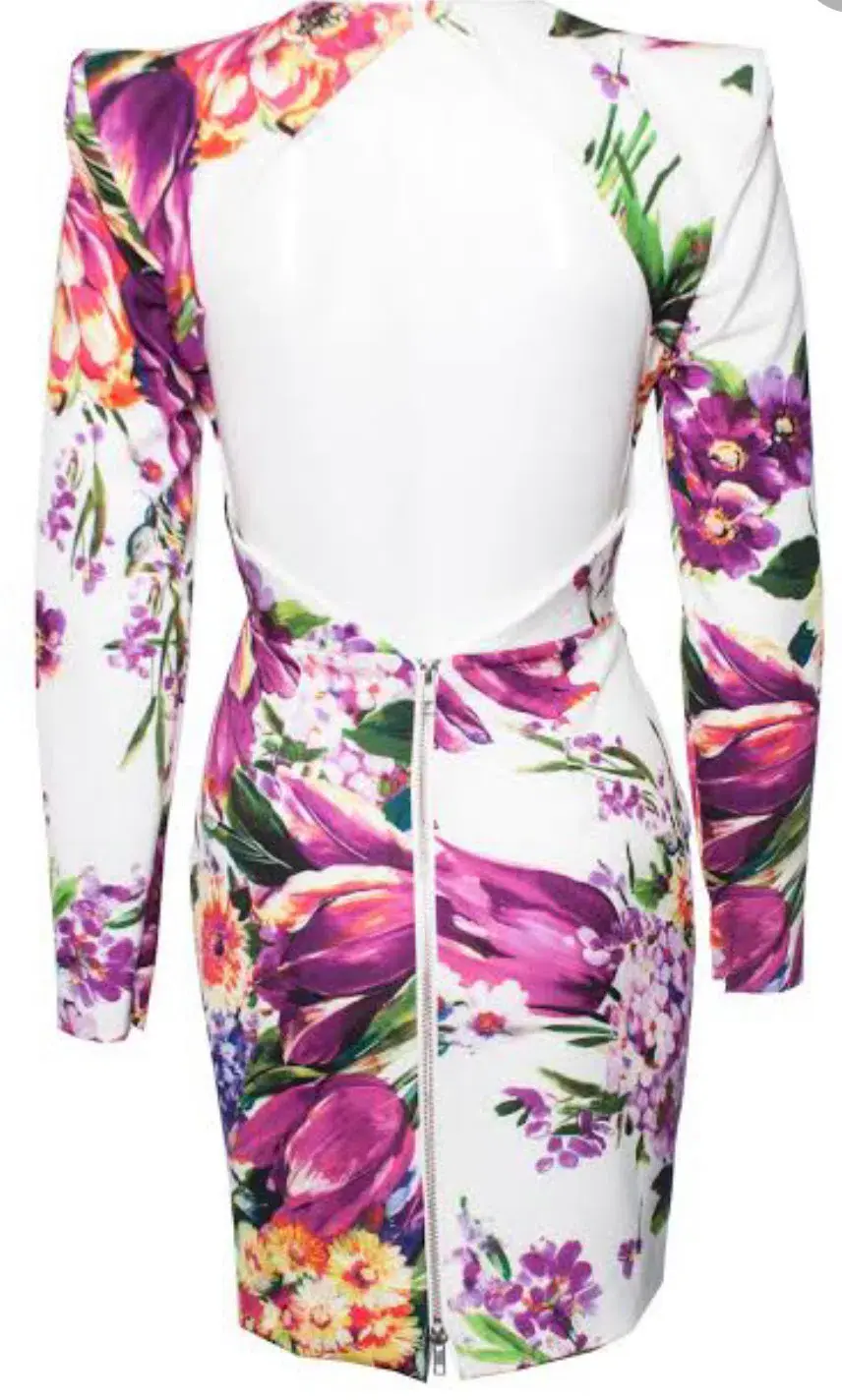 Alex Perry Anais Mini Dress Floral White Size 6 - Image 3