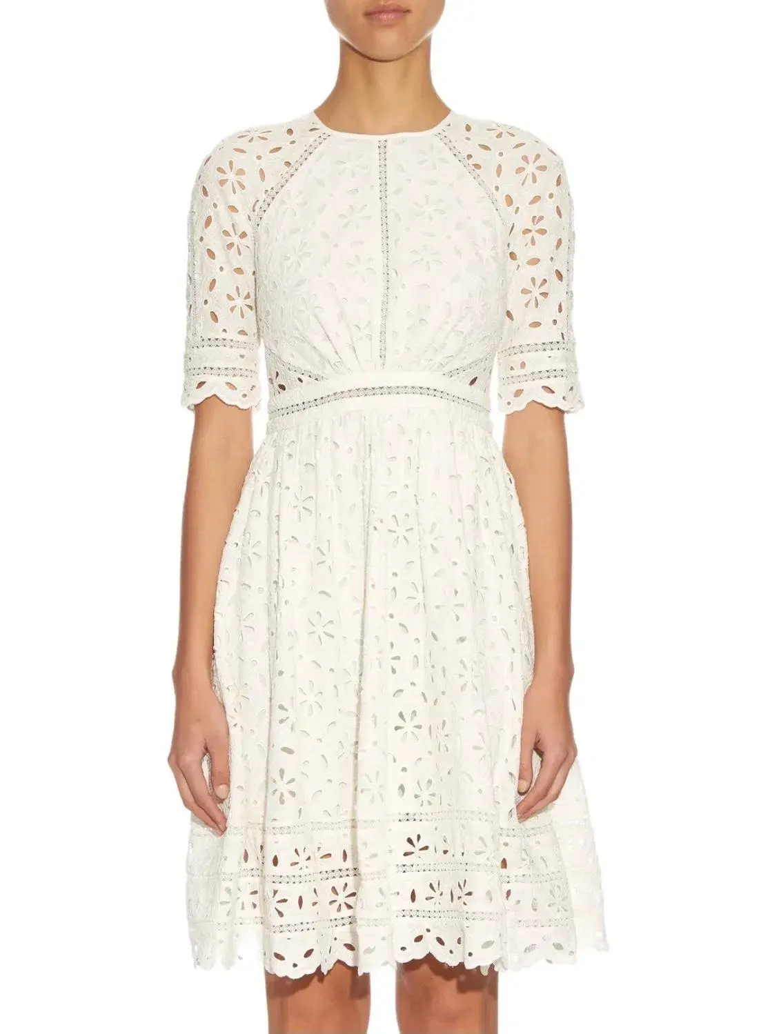 Zimmermann White Rosa Broderie Day Dress White/Ivory Size 12 - Image 3