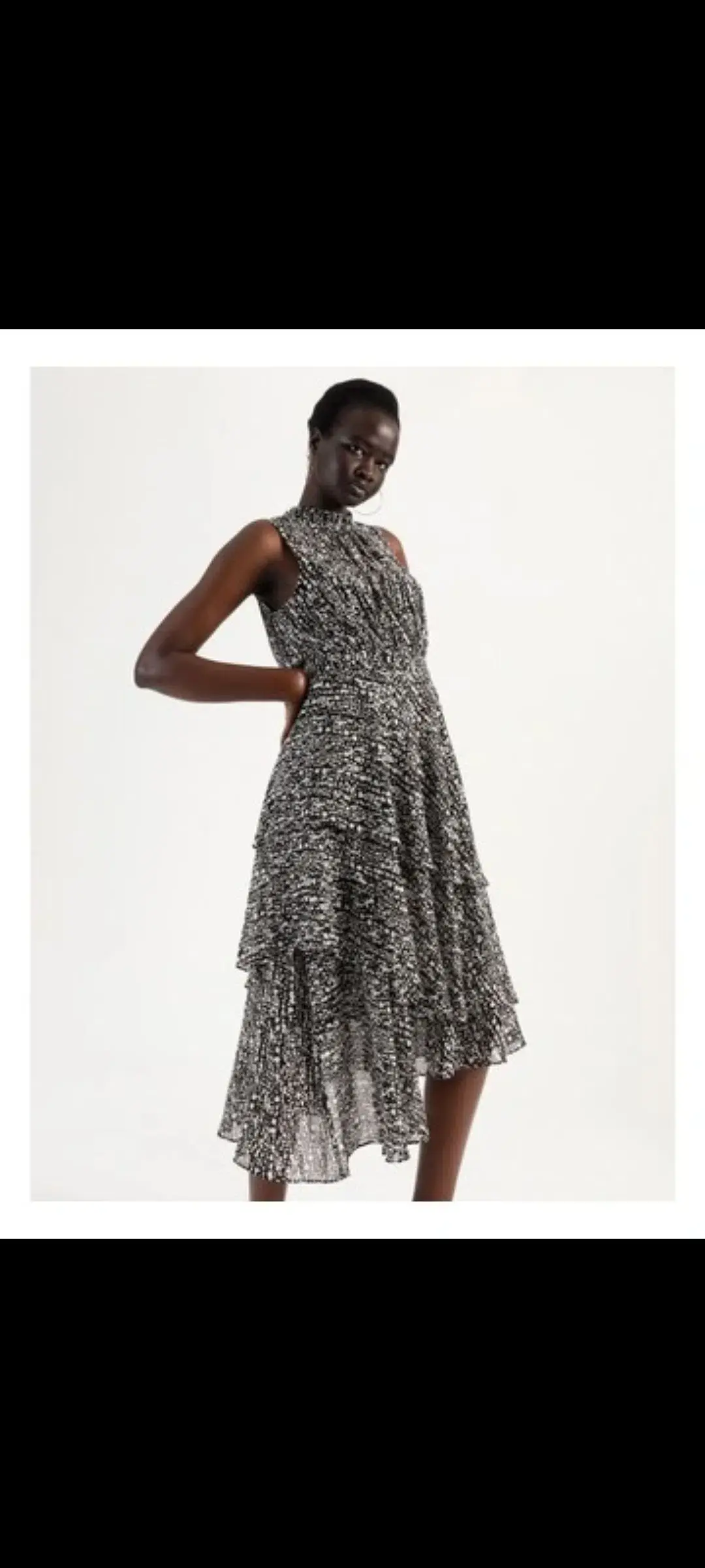Wayne Cooper Tiered Frill Midi Ggt Dress Droplets Print - Image 5