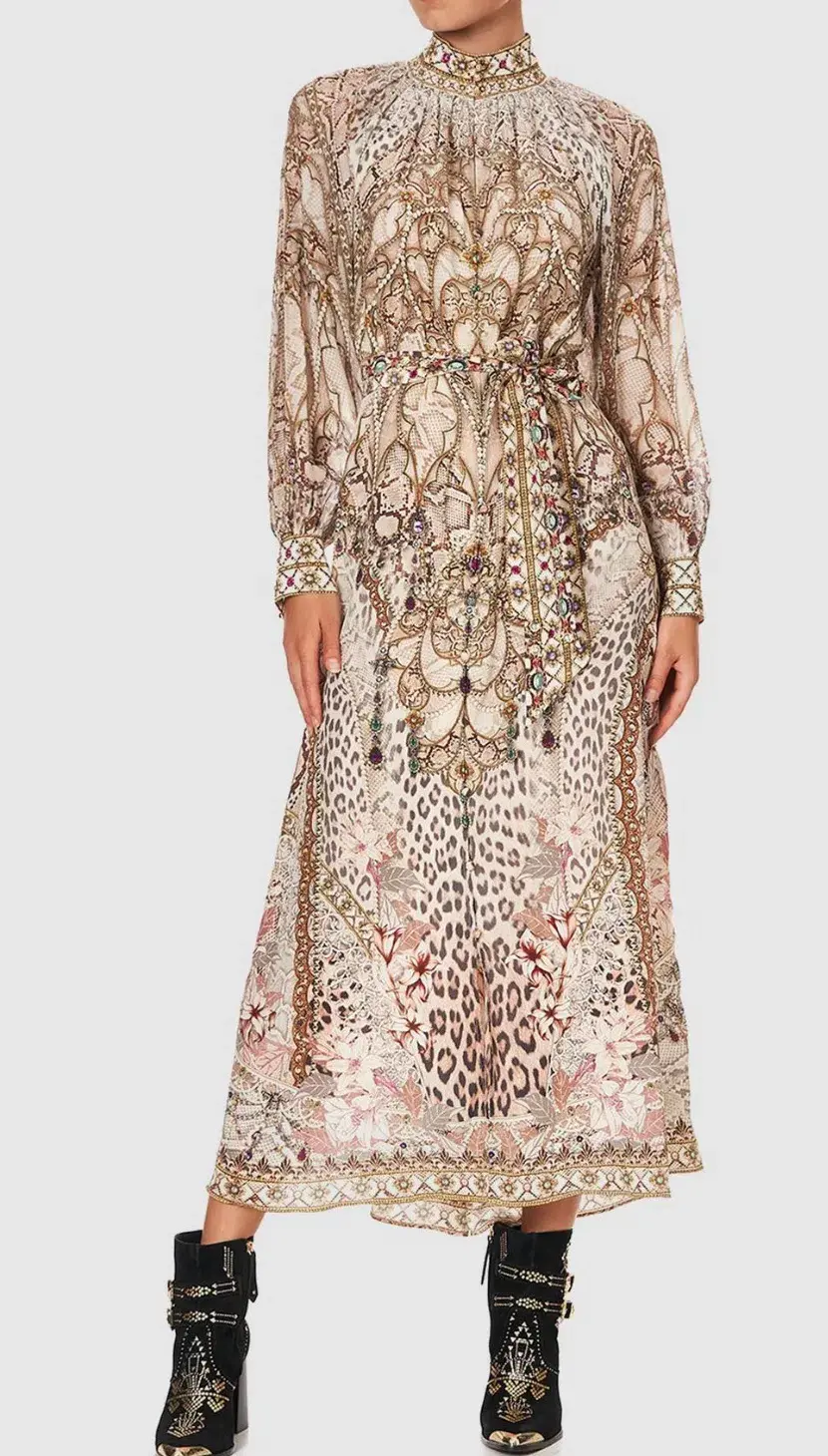 Camilla All is Nouveau Raglan Sleeve Midi Shirt Dress Print Size L - Image 2