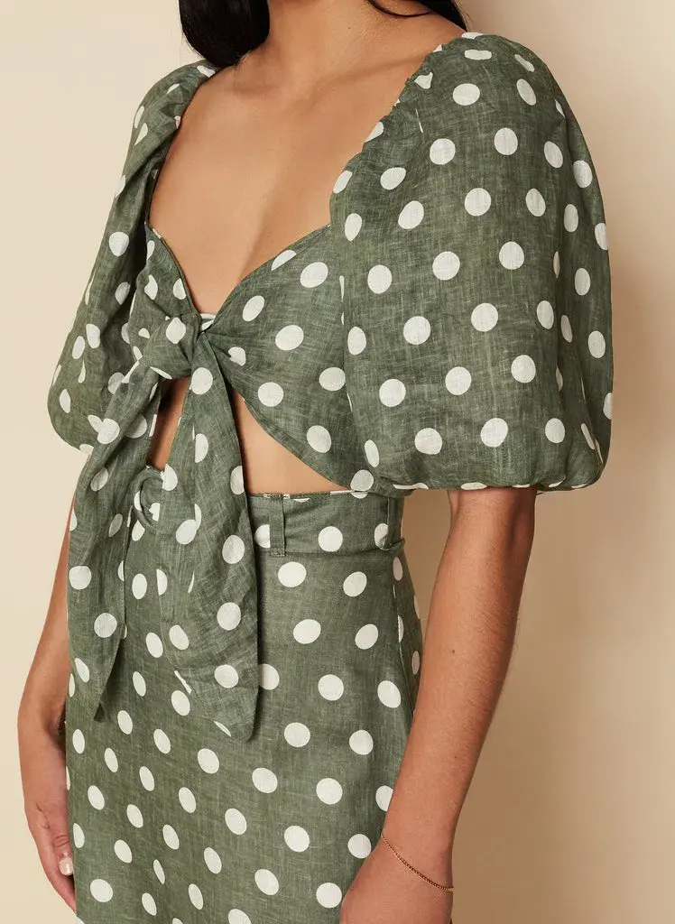 Faithful The Brand Idrisy Top and Devon Midi Skirt Set - Emelda Dot Print  - Image 4