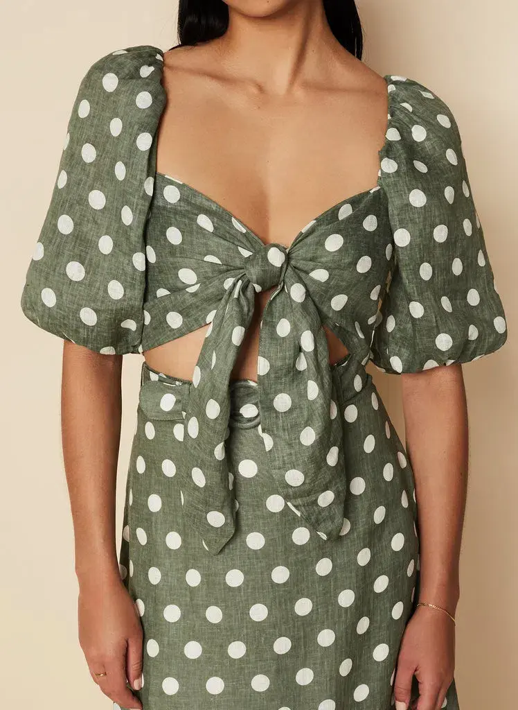 Faithful The Brand Idrisy Top and Devon Midi Skirt Set - Emelda Dot Print  - Image 3