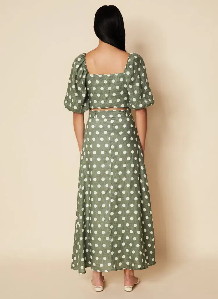 Faithful The Brand Idrisy Top and Devon Midi Skirt Set - Emelda Dot Print  - Image 5