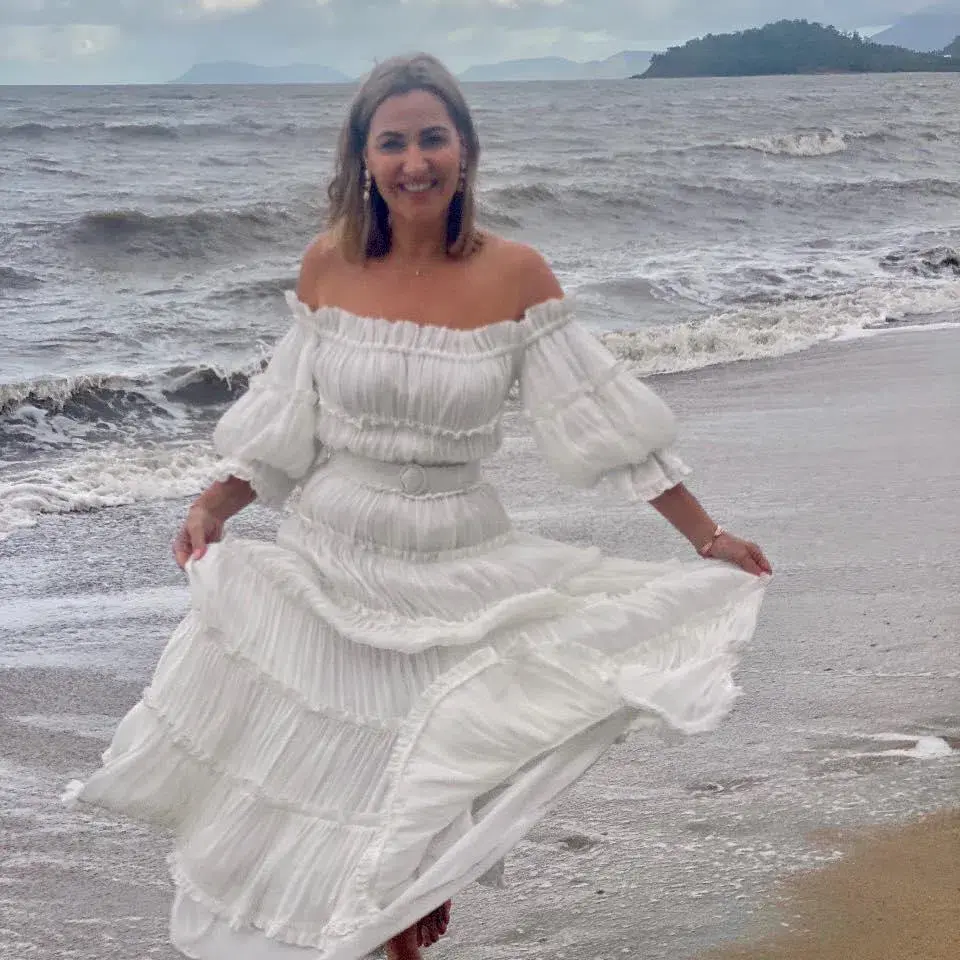 Leo and Lin Luminous Silk Linen Dress White Size 10 - Image 3