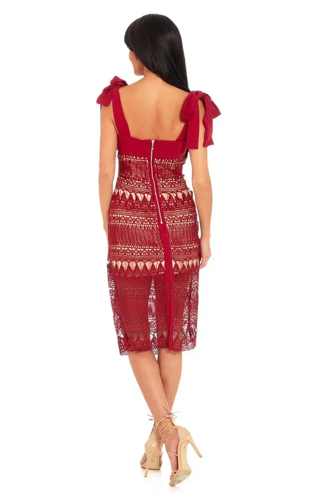 Keepsake the Label Walk on By Midi Dress Red Size 10 - Image 2