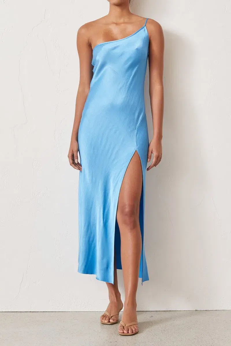 Bec and Bridge Frederic Asymmetrical Midi Dress Blue Size 8 - Image 1