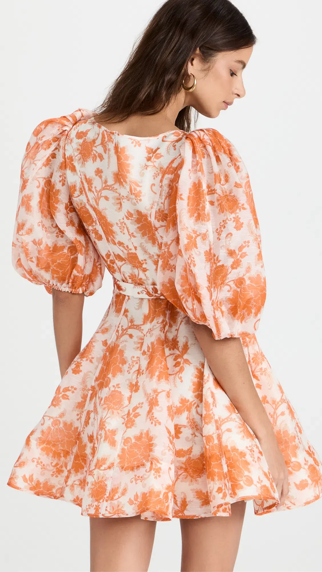 Zimmermann Postcard Puff Sleeve Mini Dress Print Size 0 / AU 8 - Image 4