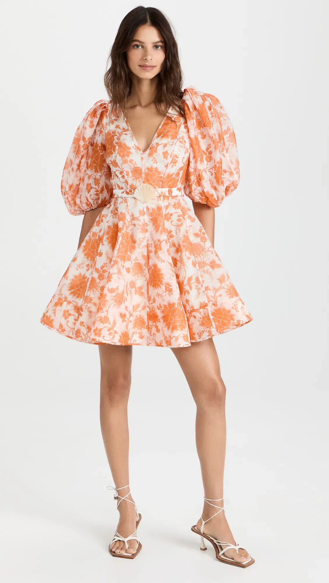 Zimmermann Postcard Puff Sleeve Mini Dress Print Size 0 / AU 8 - Image 5