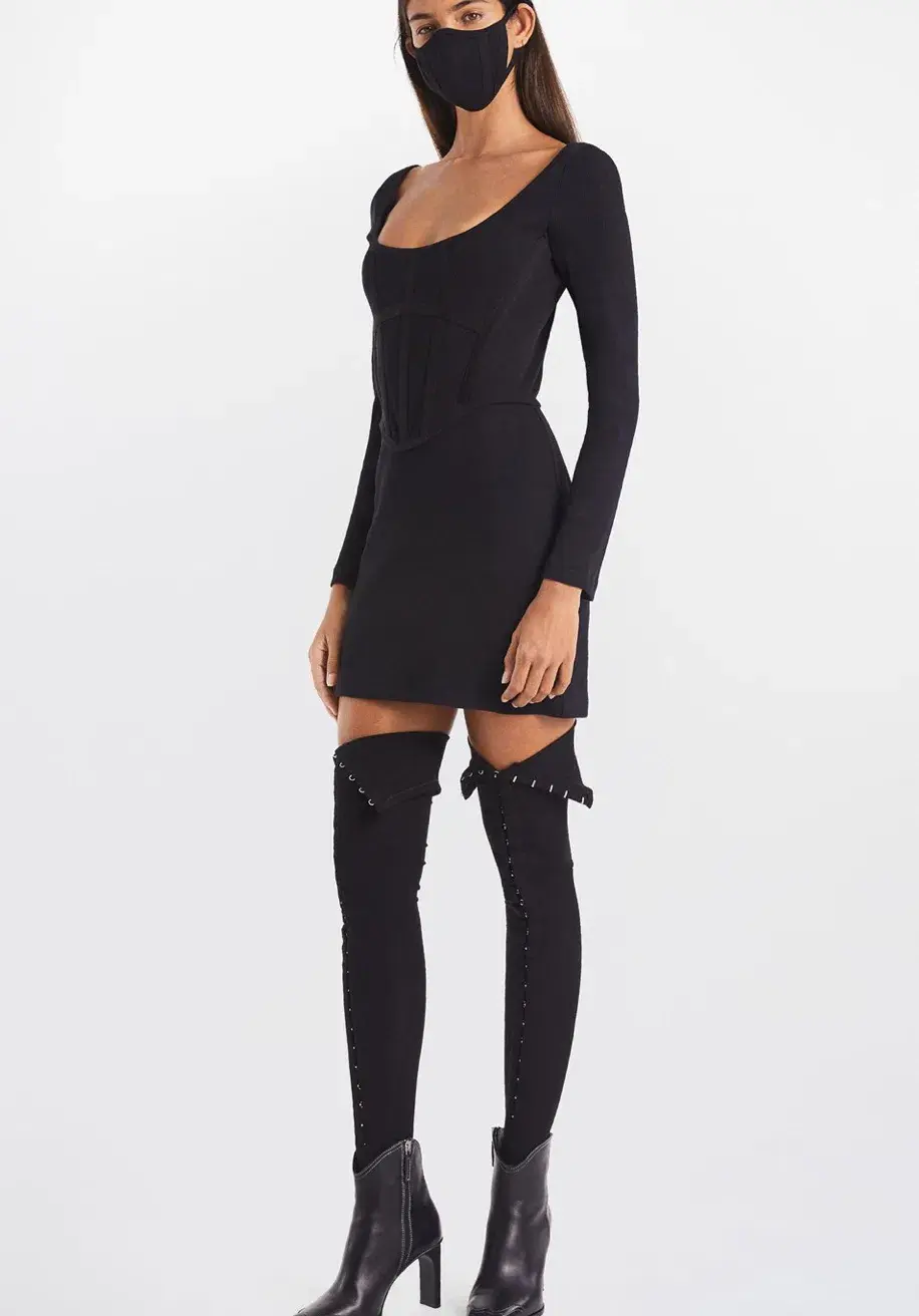 Dion Lee Rib Corset Mini Dress Black Size 6 - Image 1