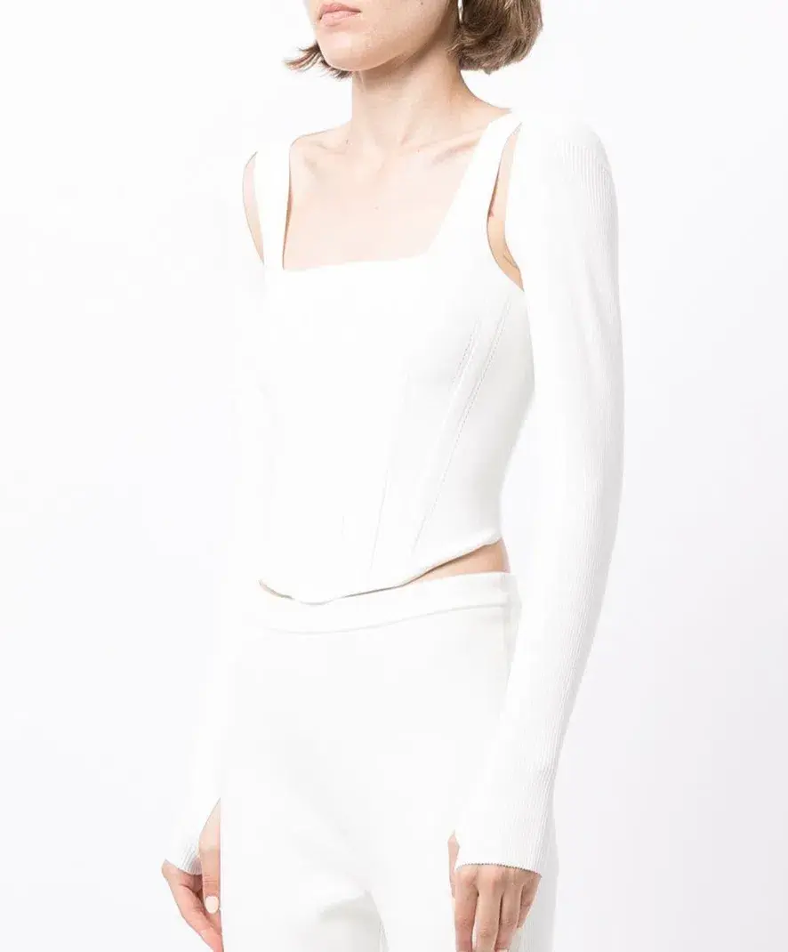 Dion Lee Pointelle Corset Top White Size 6 - Image 1