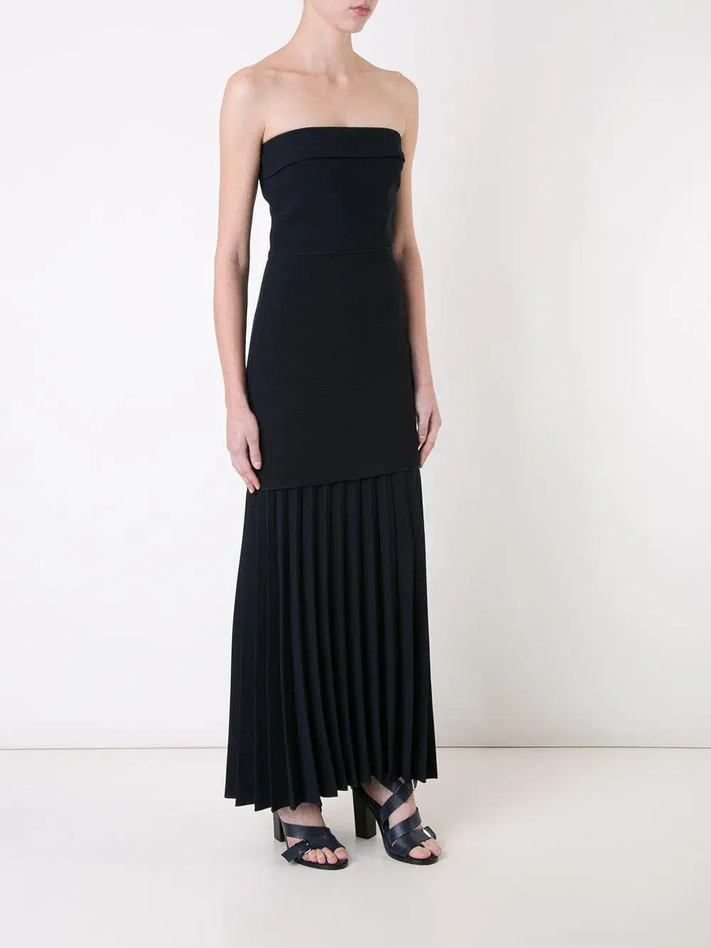 Dion Lee Linear Crepe Pleat Strapless Dress Black Size 12  - Image 1