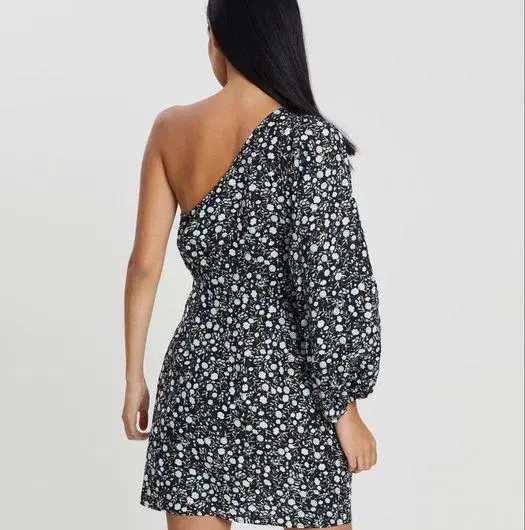 Shona Joy Parker One Shoulder Draped Mini Dress Print Size 8 - Image 3