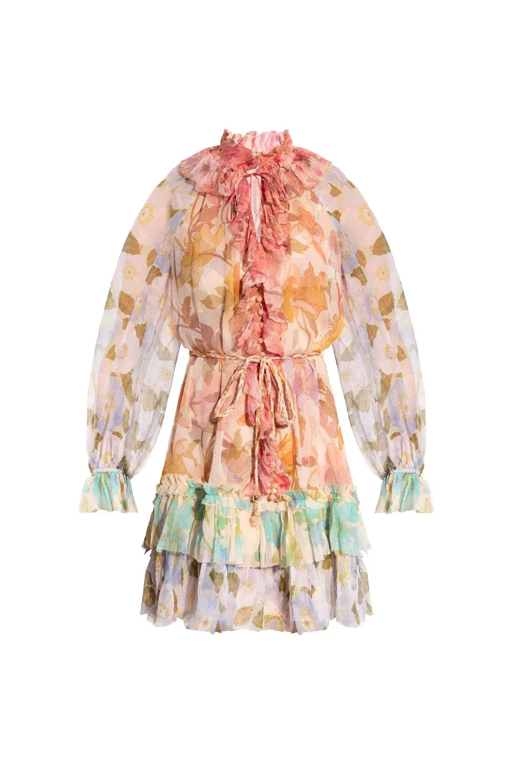 Zimmermann Frilled Tempo Mini Dress Print Size 8 - Image 4
