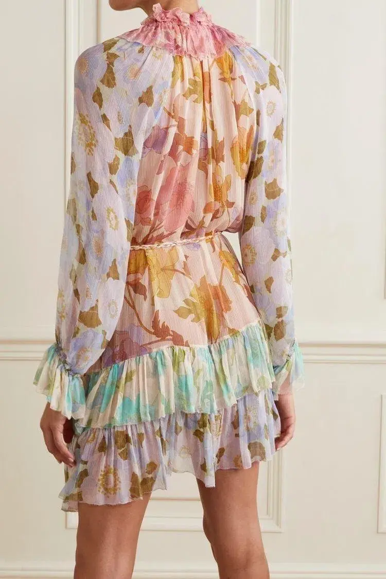 Zimmermann Frilled Tempo Mini Dress Print Size 8 - Image 2