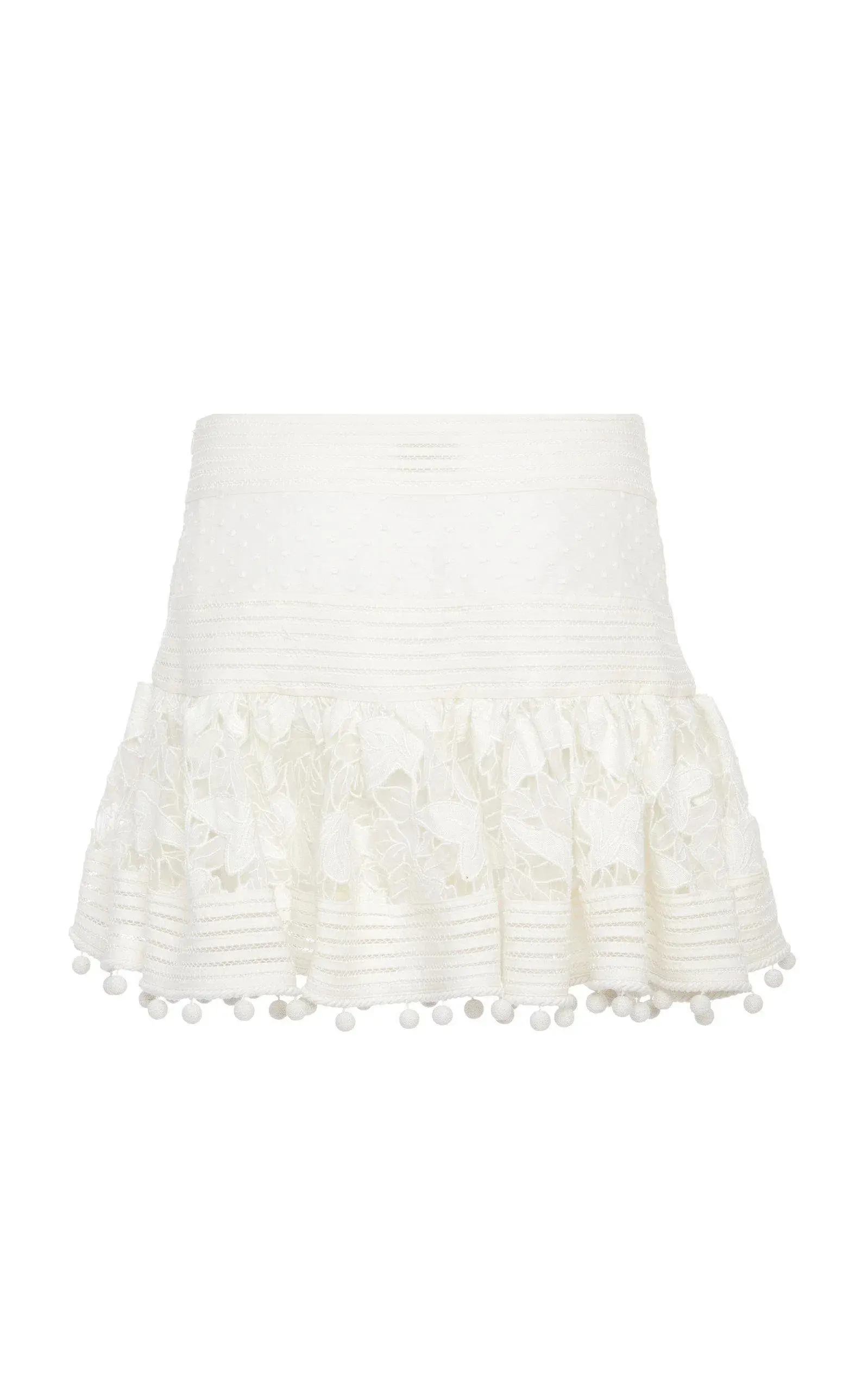 Zimmermann Corsage Pom-Pom Embellished Set Ivory Size 8 - Image 5