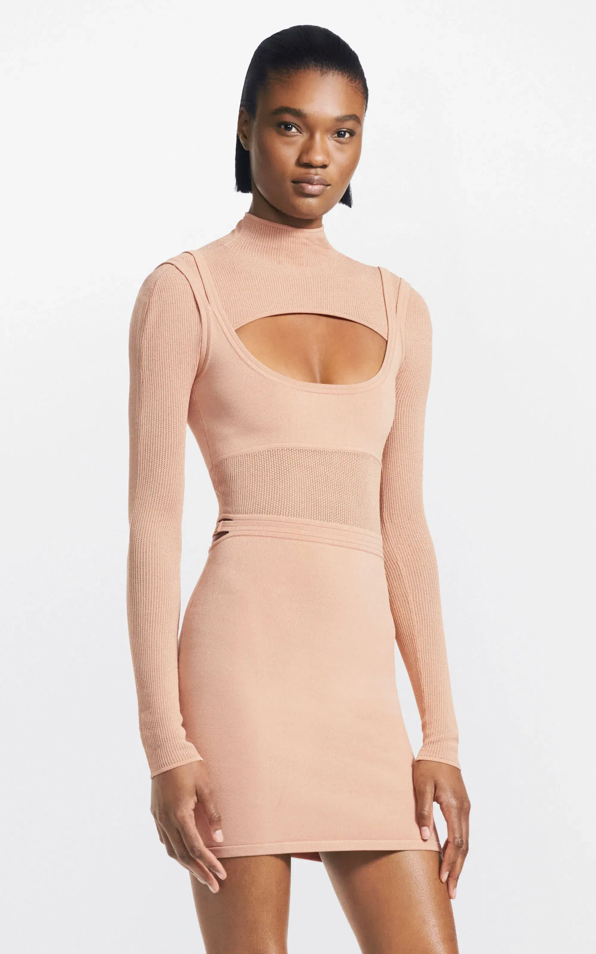 Dion Lee Hosiery Bra Mini Dress Brown Size  - Image 1