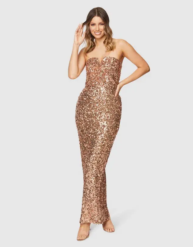 Pilgrim Gianina Gown Sequin Size 10 - Image 5