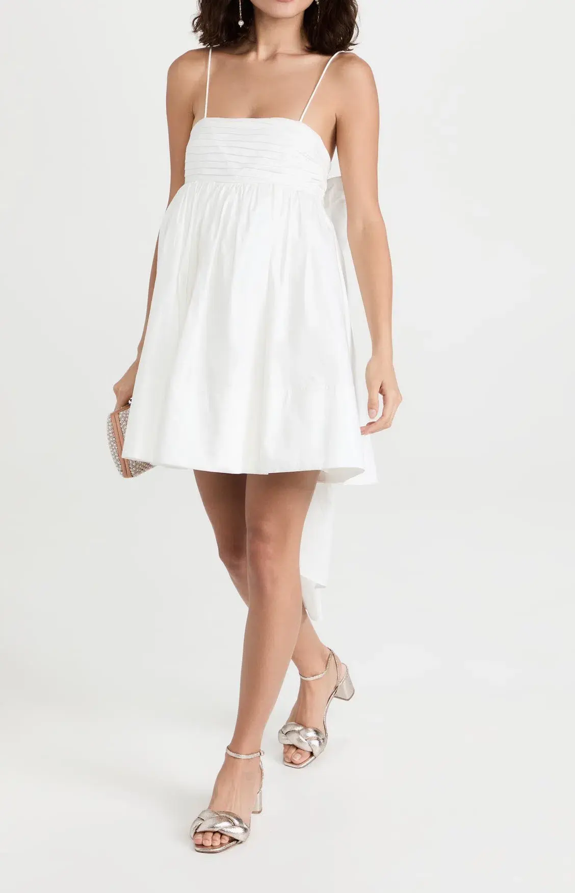Aje Cantina Bow Back Mini Dress Ivory Size 4 - Image 1