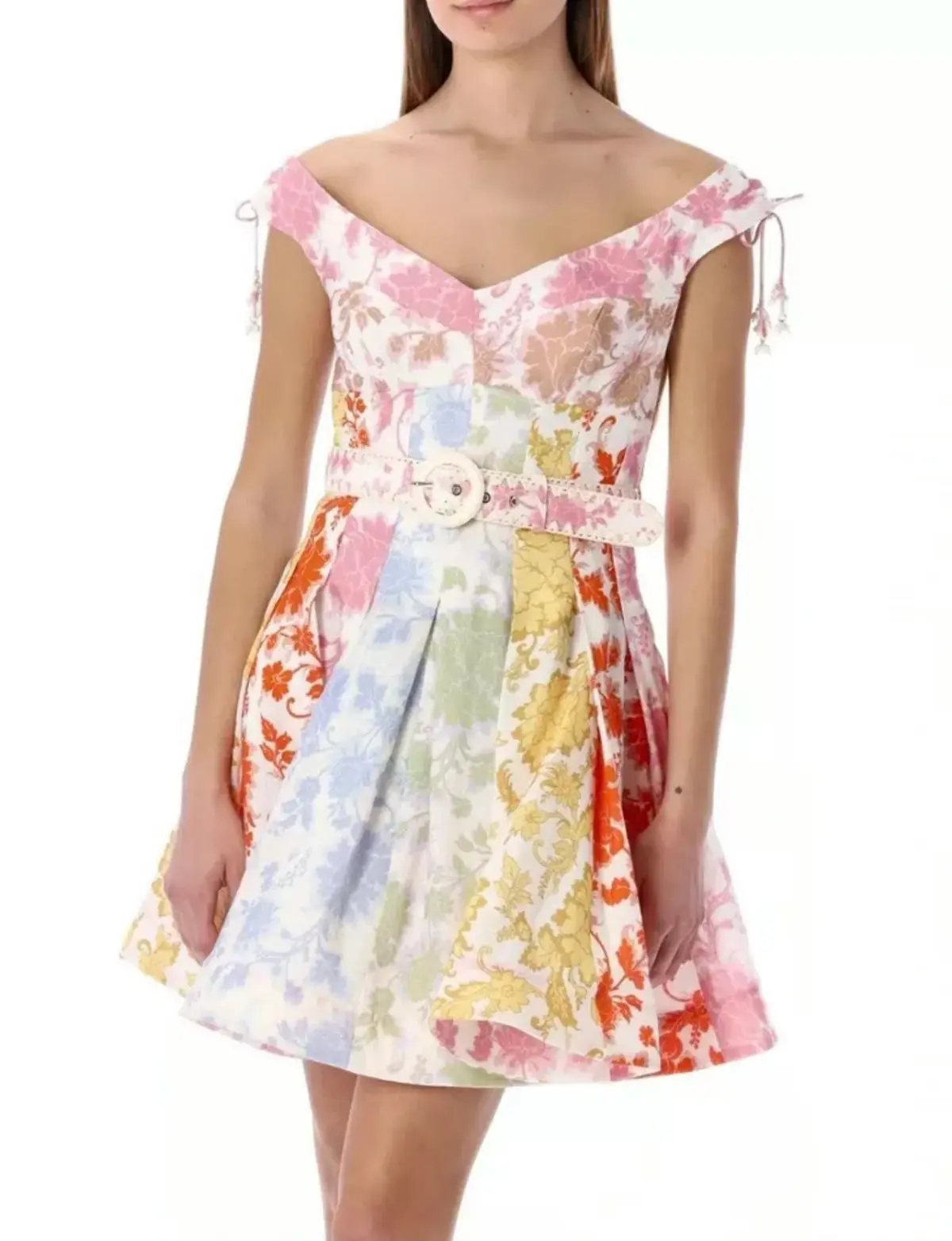 Zimmermann Postcard Spliced Mini Dress Spliced Tonal Floral Size 2 /Au 12 - Image 2