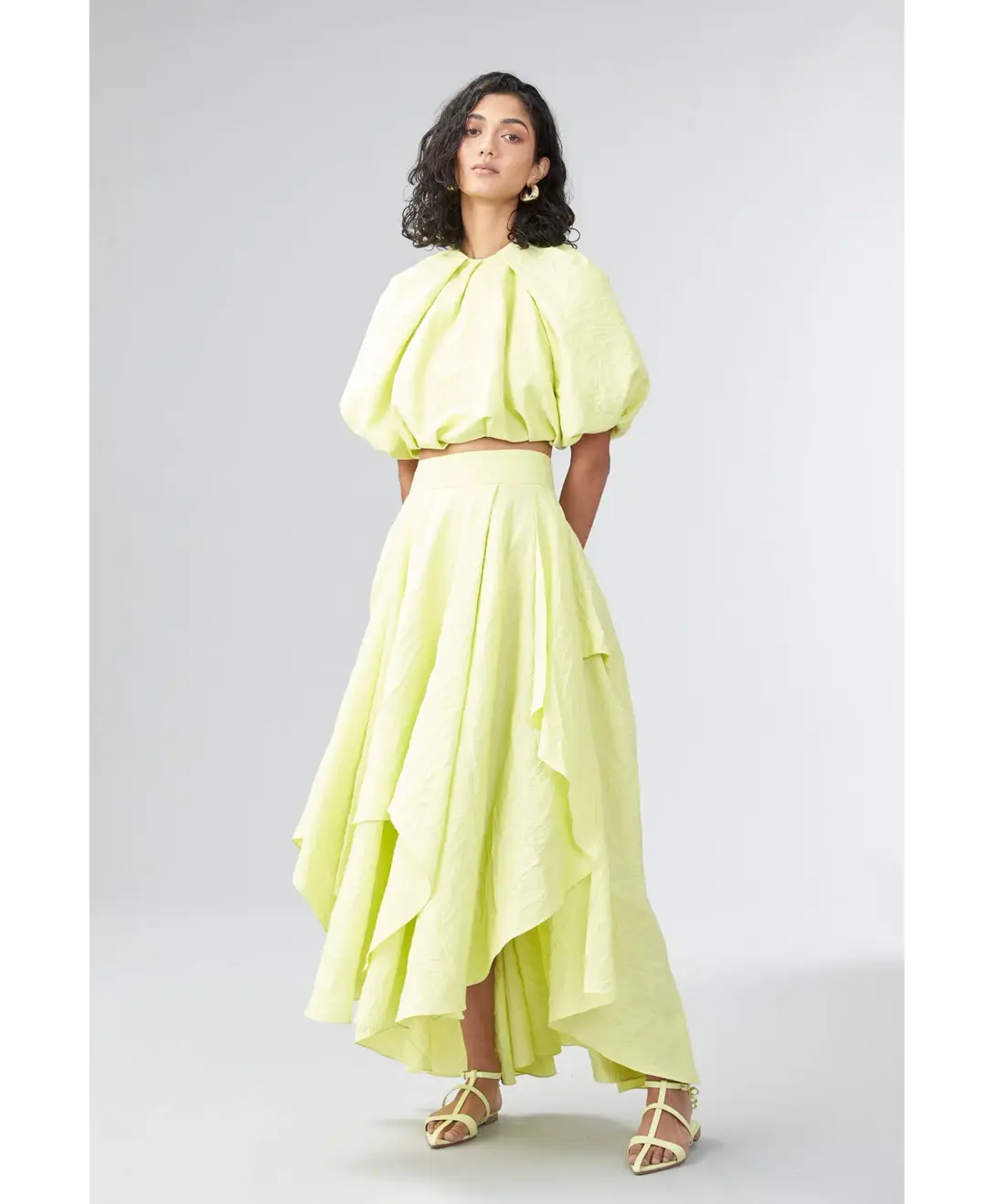 Ginger & Smart Euphoria Top & Skirt Set Citron Size 10 for rent on The Volte - main image