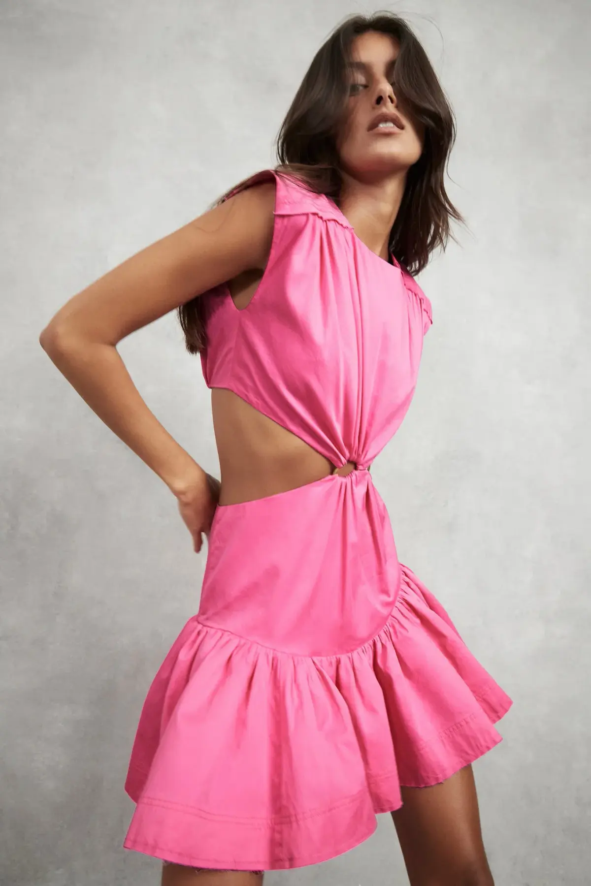 Aje Solstice Cut Out Ring Flip Mini Dress Pink Size 6 - Image 4