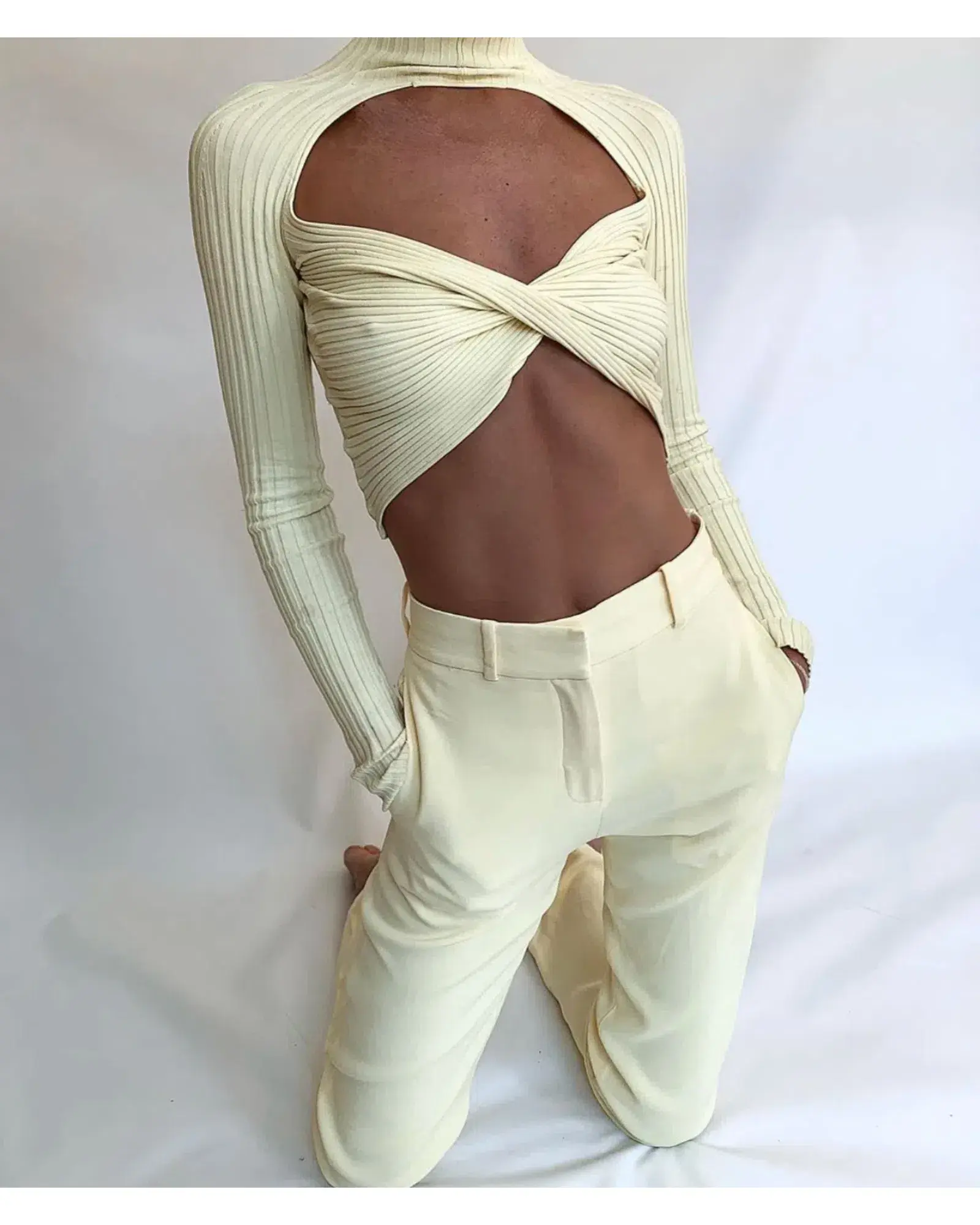 Dion Lee Cady Vented Trouser Yellow Size AU 6 - Image 2