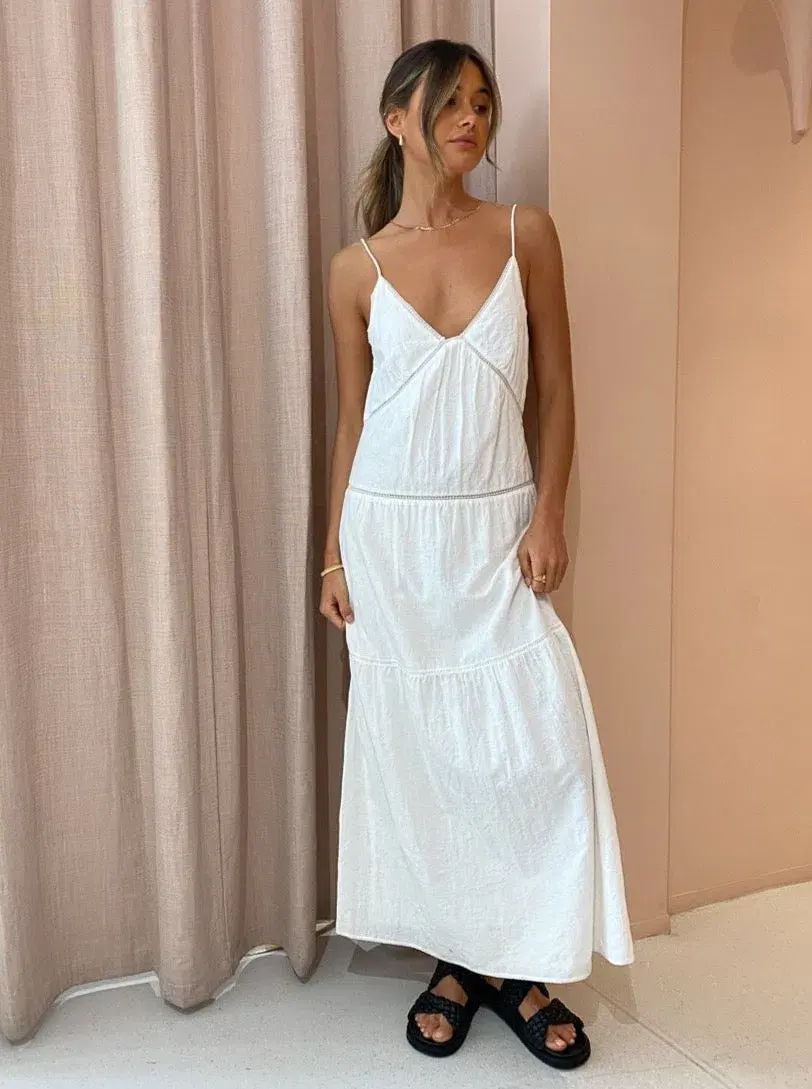 Sir the Label Maja Midi Dress White Size 6 for rent on The Volte - main image