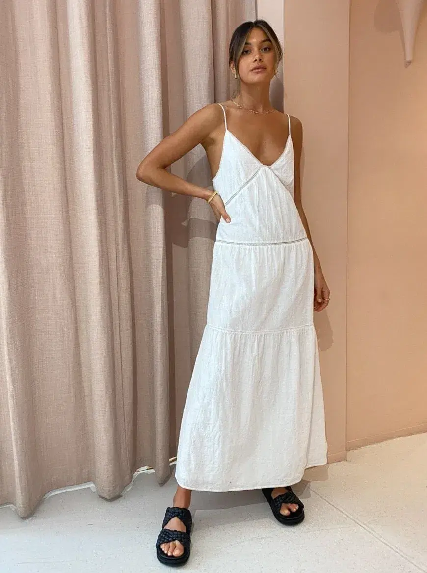 Sir the Label Maja Midi Dress White Size 6 - Image 2