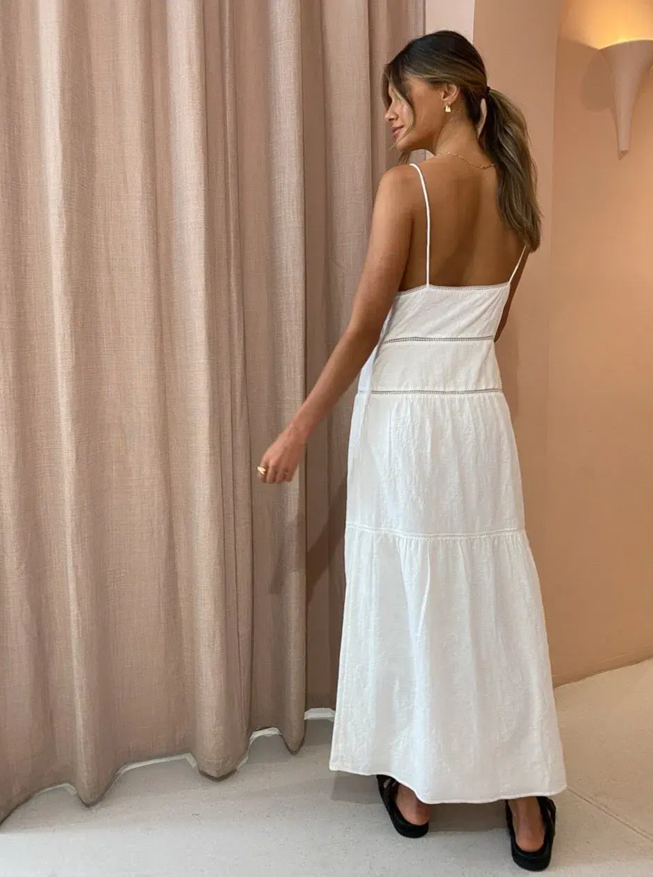 Sir the Label Maja Midi Dress White Size 6 - Image 4