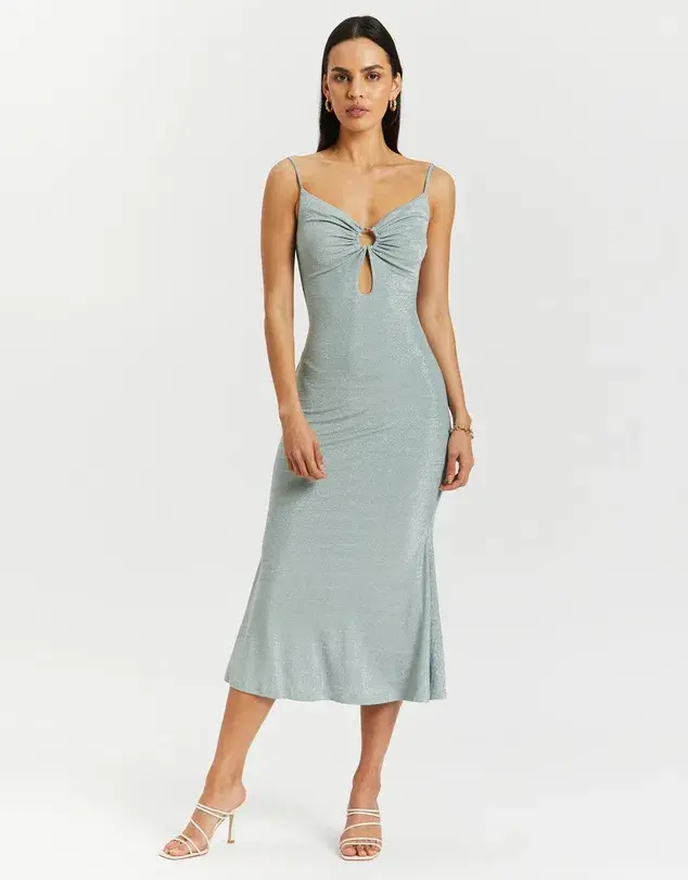 Misha Josette Midi Dress Blue Size 8 - Image 1