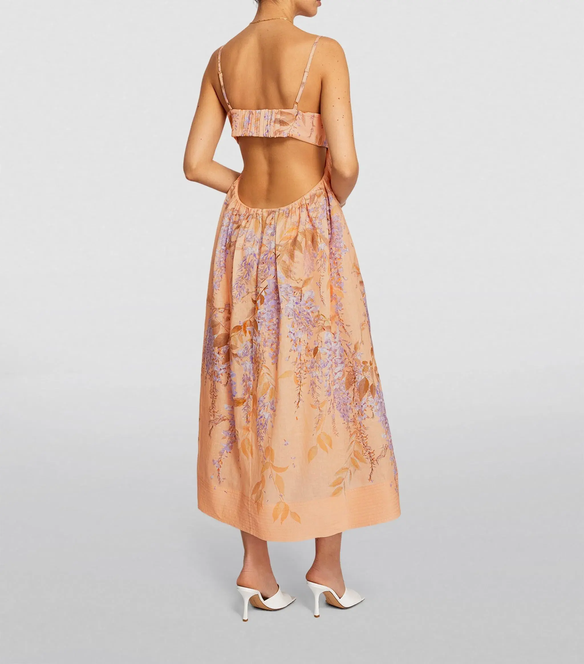 Zimmermann Rosa Bralette Midi Dress Lilac Wisteria Floral Size 0 / AU 8 - Image 2