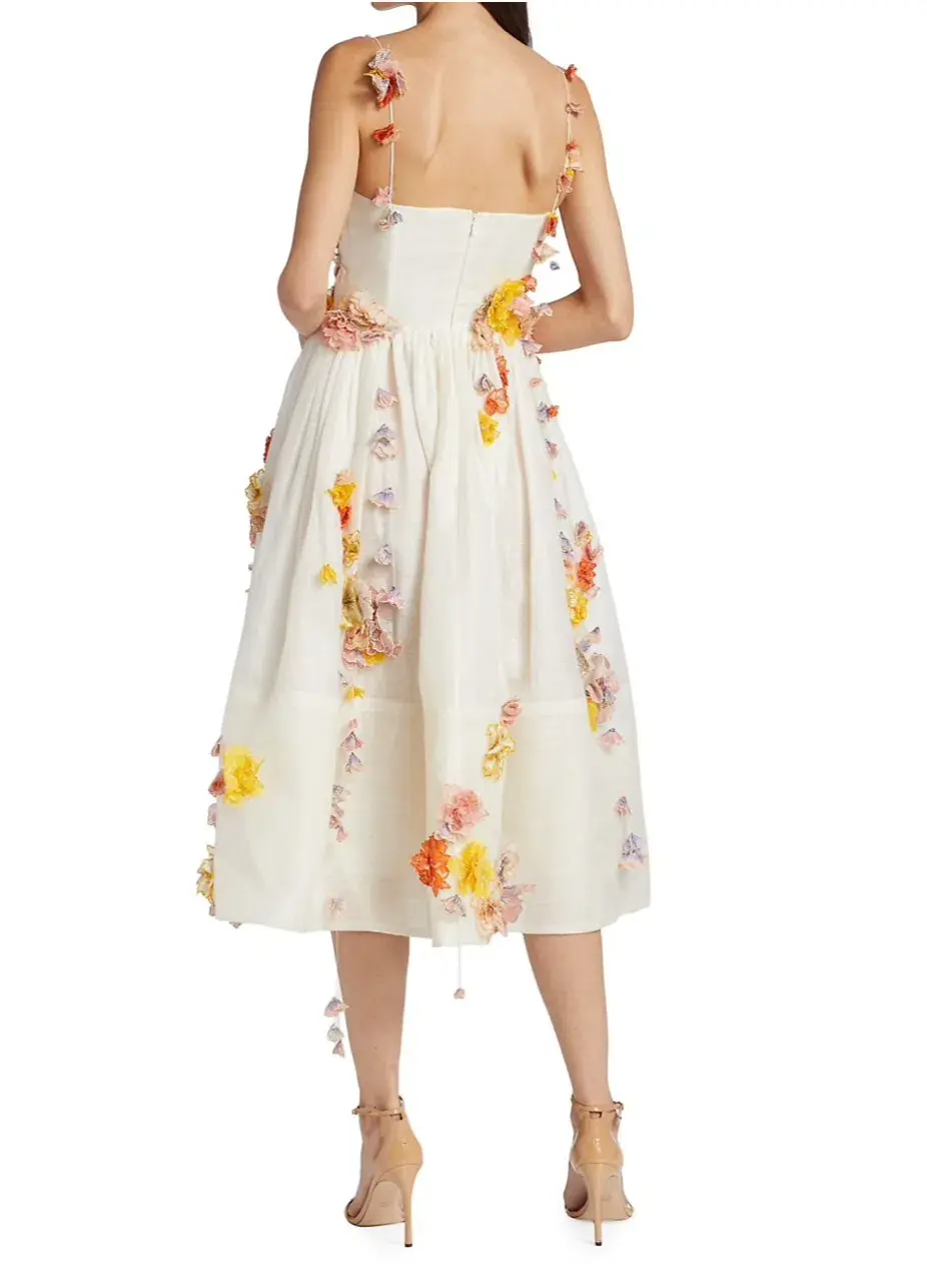 Zimmermann Floral Applique Midi Dress Floral Size 1 / Au 10  - Image 4