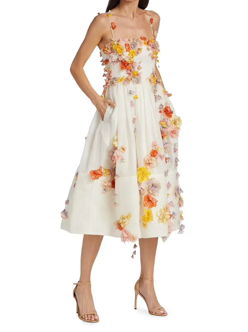 Zimmermann Floral Applique Midi Dress Floral Size 1 / Au 10  for rent on The Volte - main image